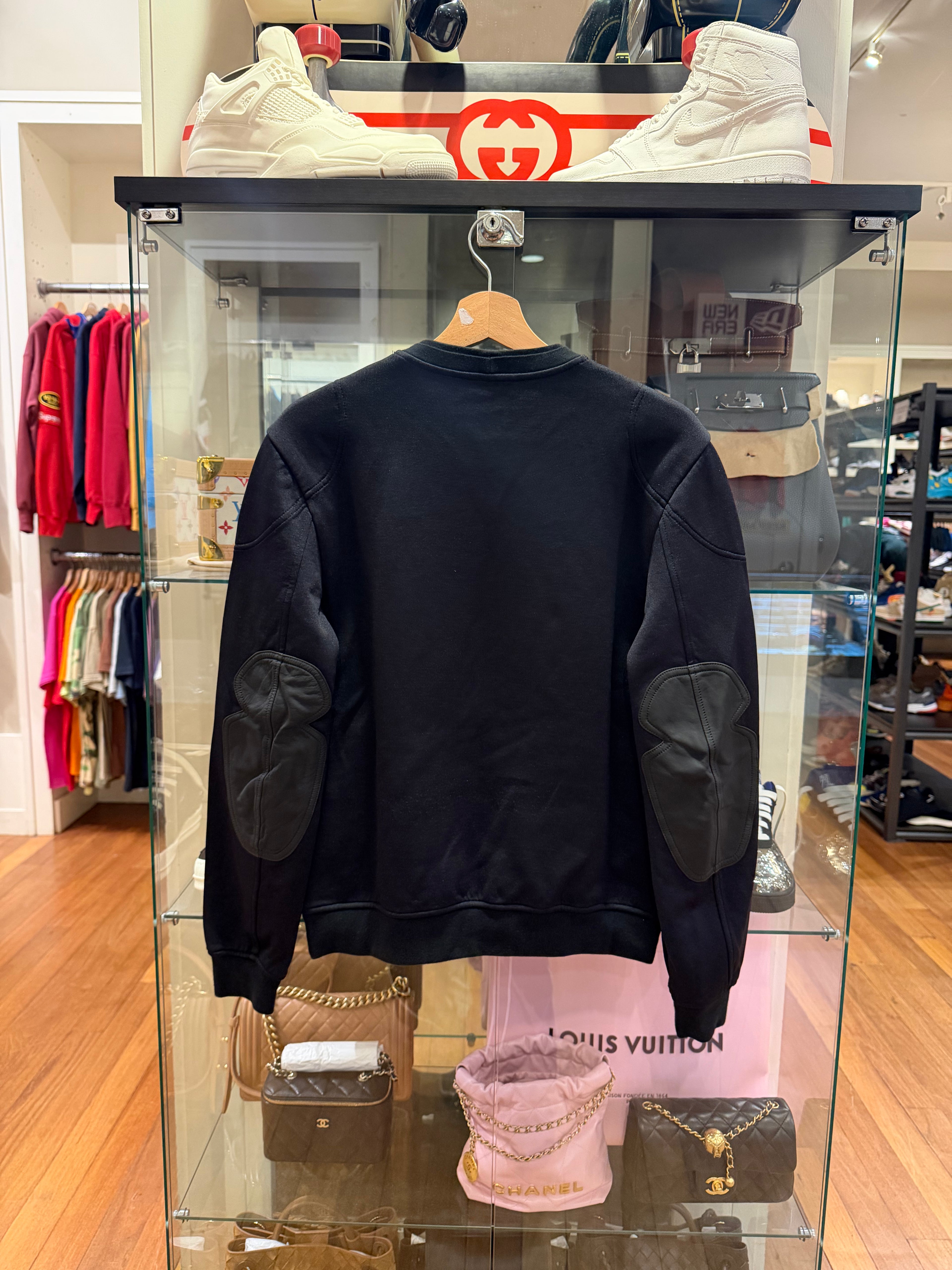 Versace Leather Medusa Logo Crewneck