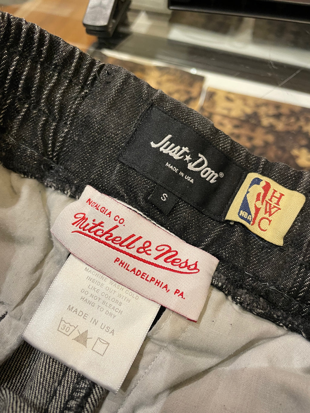 Mitchell & Ness x Just Don HWC Chicago Bulls Denim Shorts