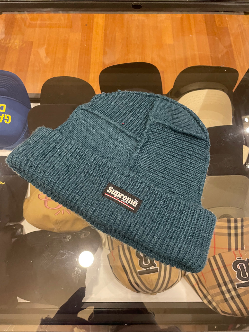 Supreme FW20 Paneled Seam Beanie -Work Teal