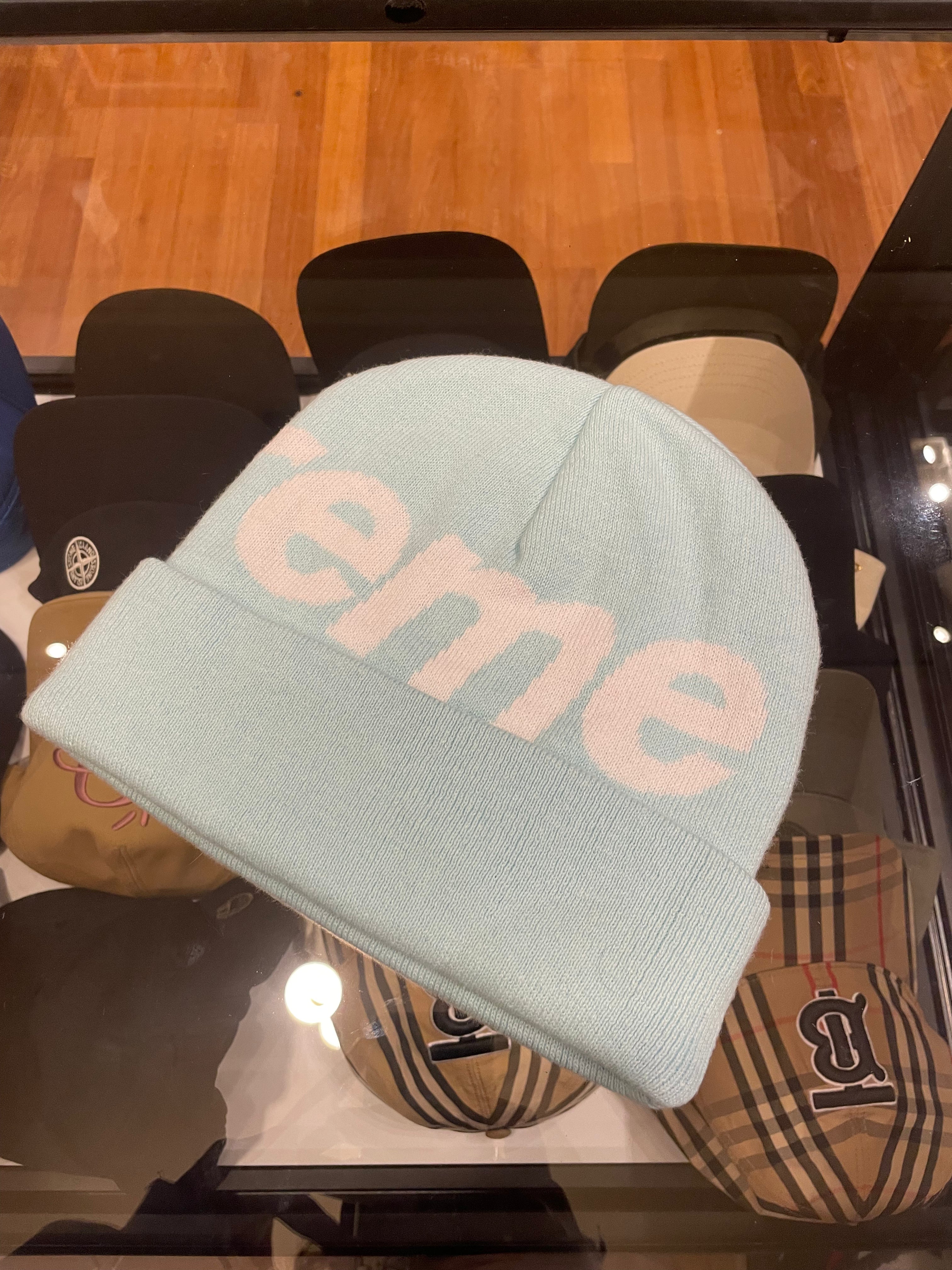 Supreme FW25 Big Logo Beanie- Light Blue