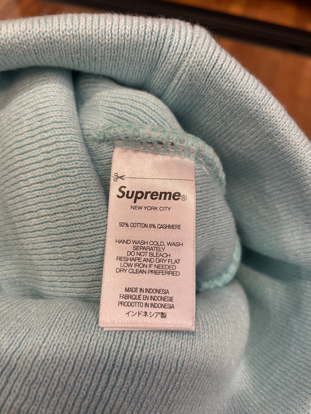 Supreme FW25 Big Logo Beanie- Light Blue