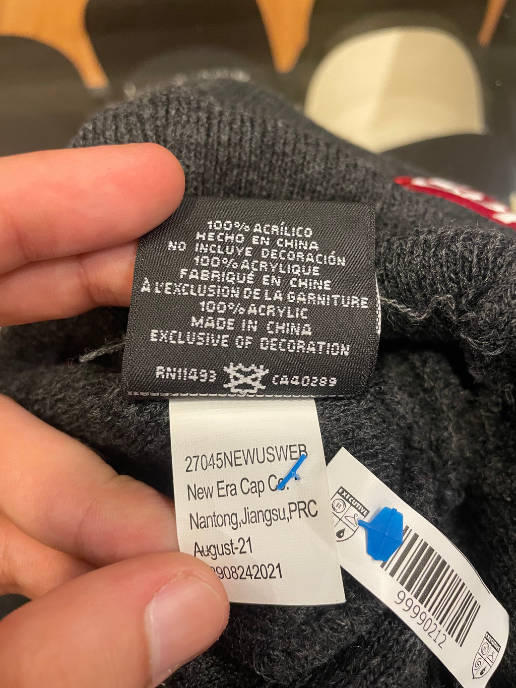 Supreme x New Era FW21 Box Logo Beanie - Charcoal