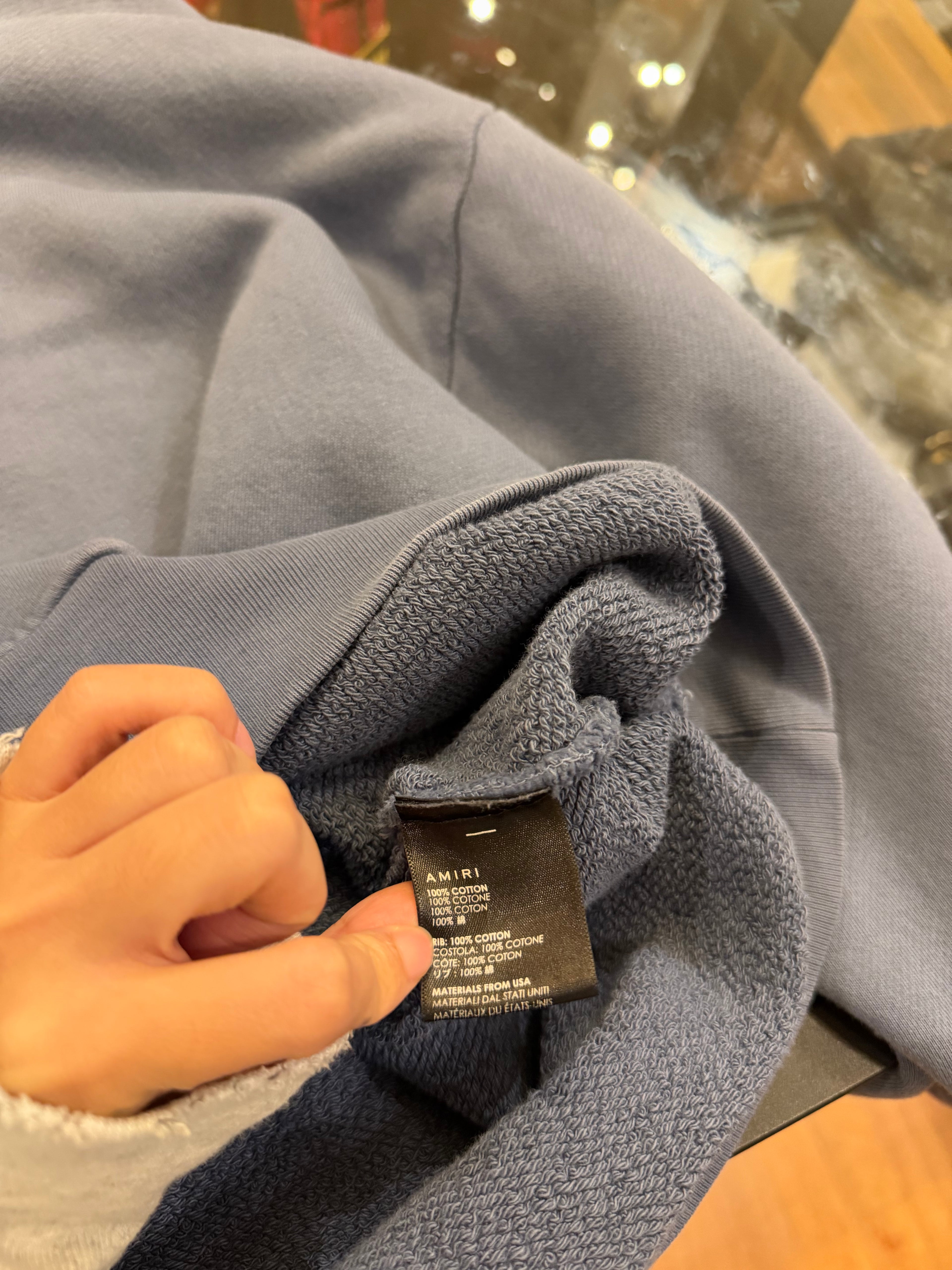 Amiri Beverly Hills Crewneck-
Slate Blue