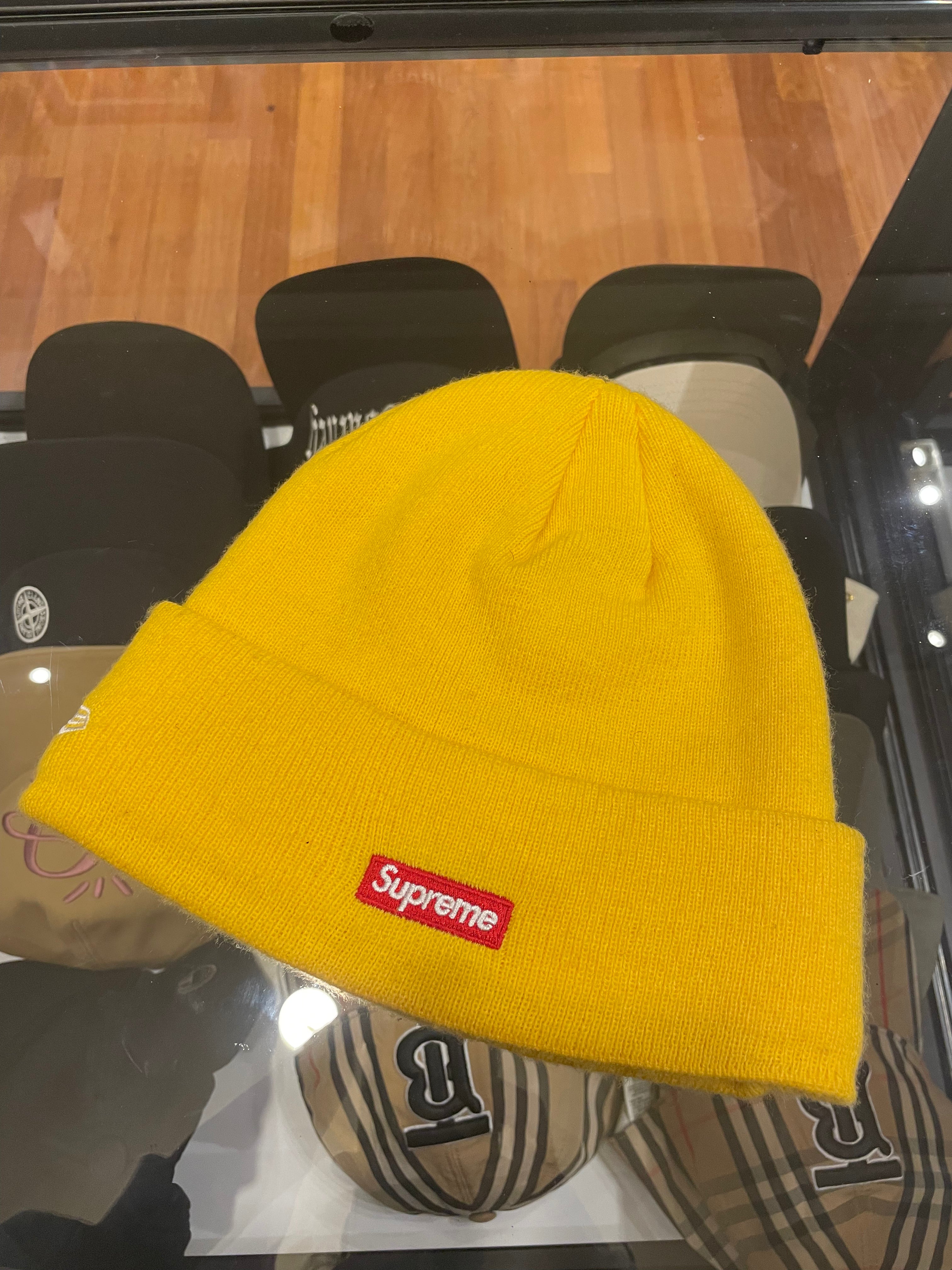 Supreme x New Era FW20 Box Logo Beanie - Yellow/Yellow