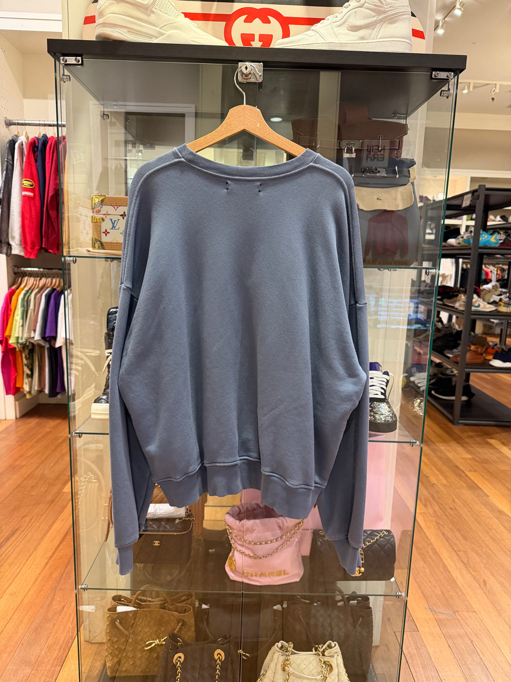 Amiri Beverly Hills Crewneck-
Slate Blue