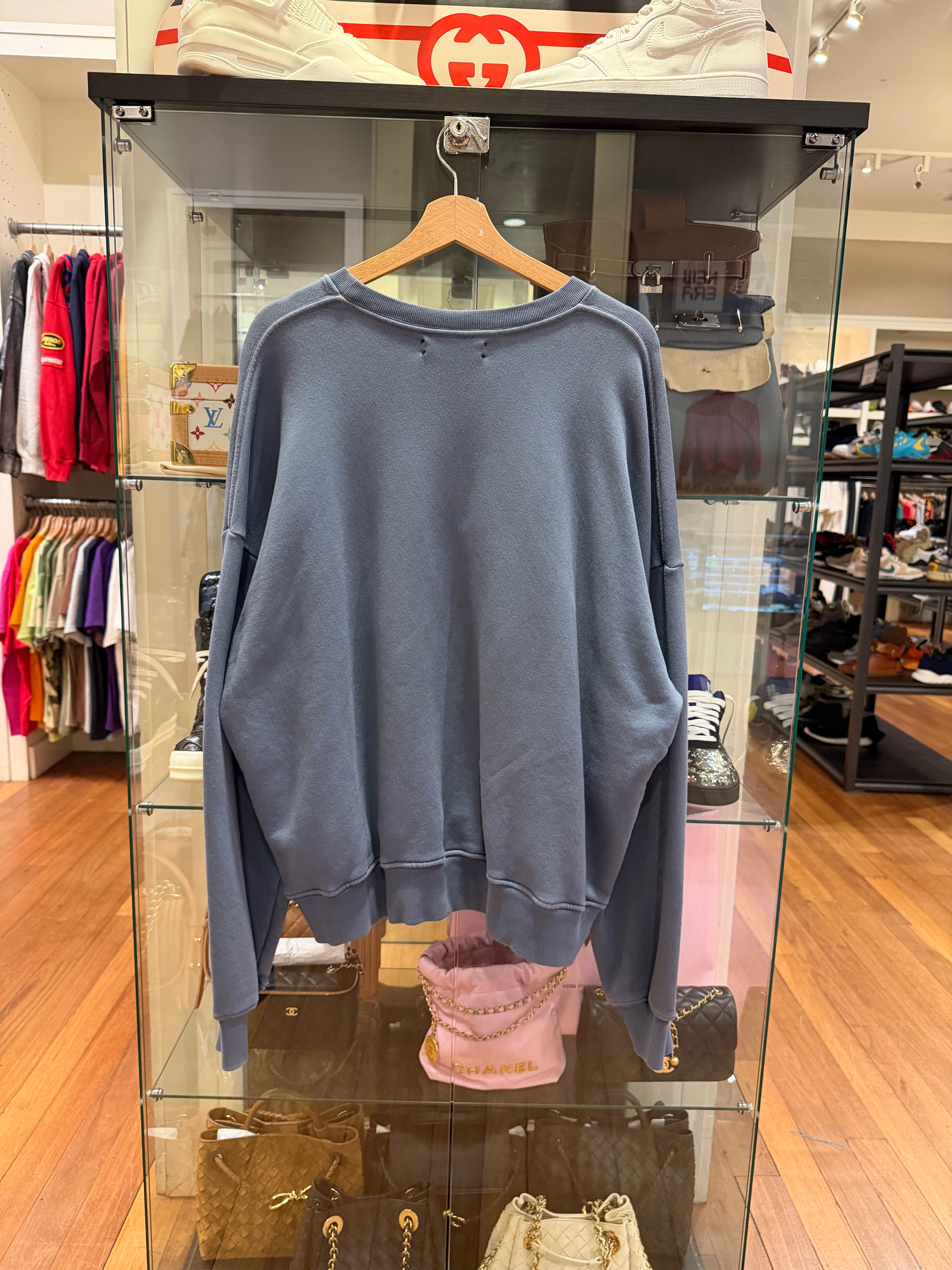 Amiri Beverly Hills Crewneck-
Slate Blue