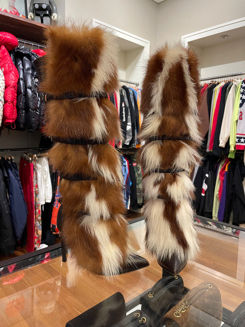 Roberto Cavalli FW06 Genuine Fox Fur Buckle Boot