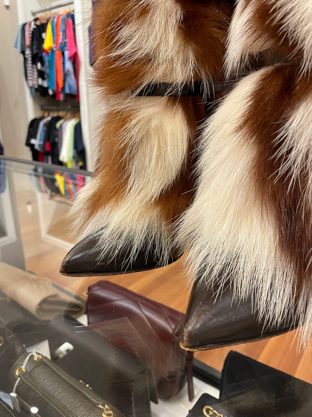 Roberto Cavalli FW06 Genuine Fox Fur Buckle Boot