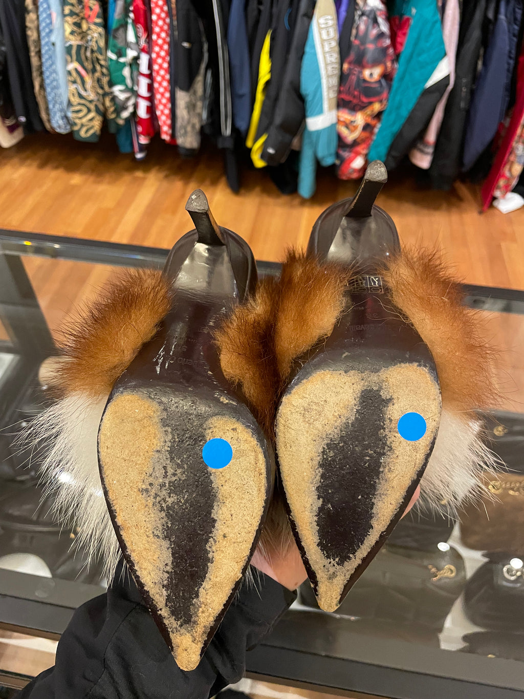 Roberto Cavalli FW06 Genuine Fox Fur Buckle Boot