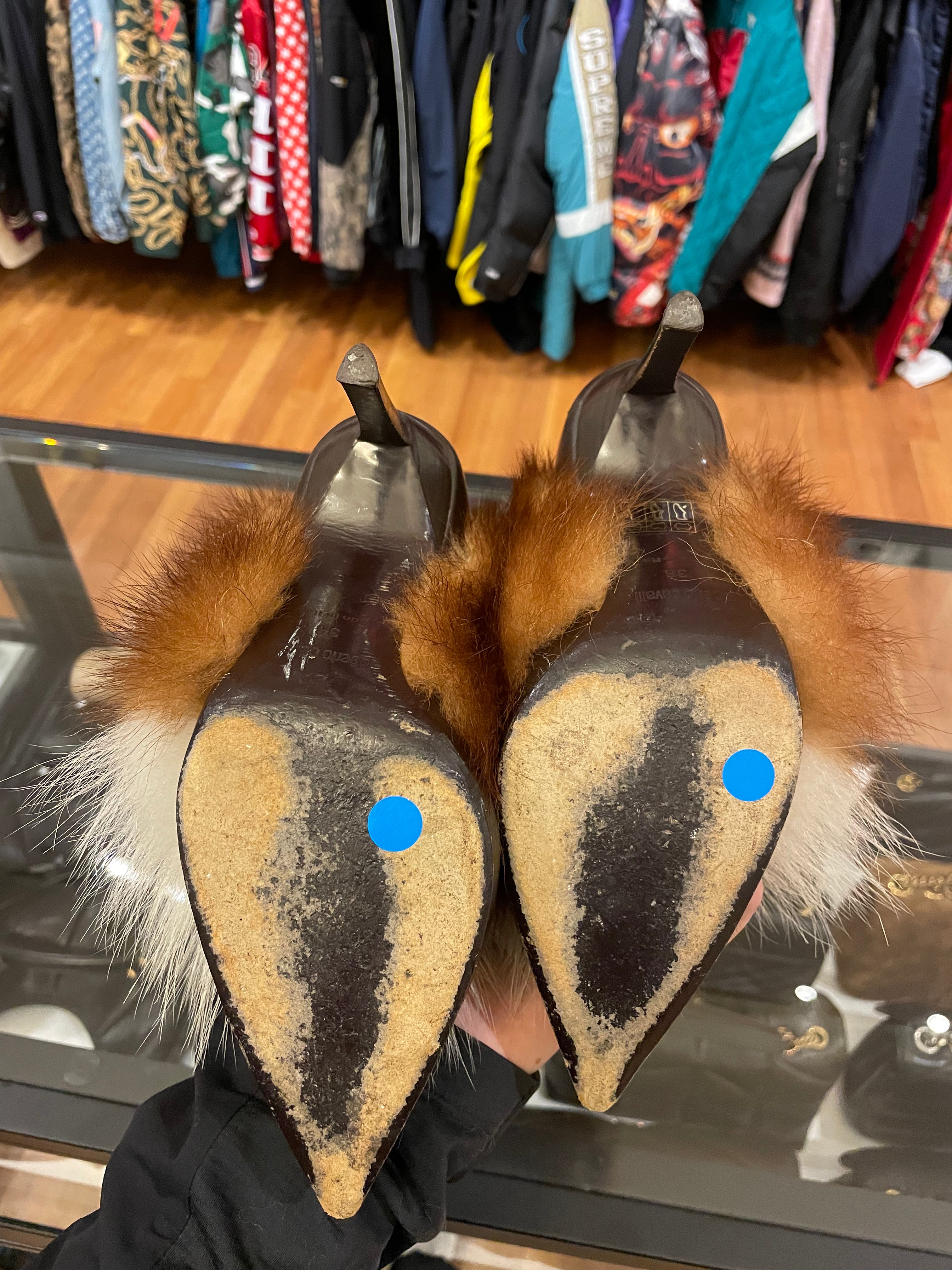 Roberto Cavalli FW06 Genuine Fox Fur Buckle Boot