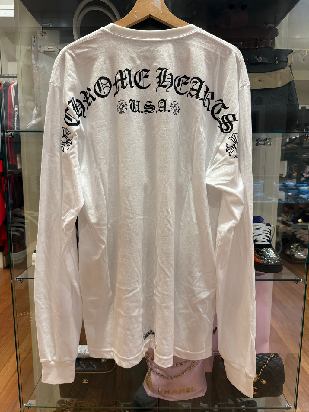Chrome Hearts USA Scroll Logo LS Shirt