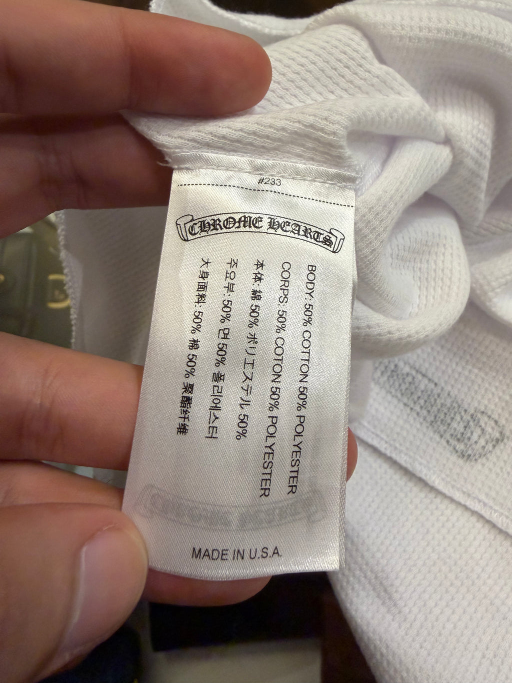Chrome Hearts Vine Dagger Waffle Thermal LS Shirt
