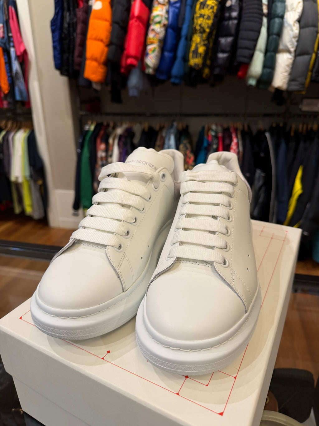 Alexander McQueen Oversized Sneaker - Grey Suede Croc Heel