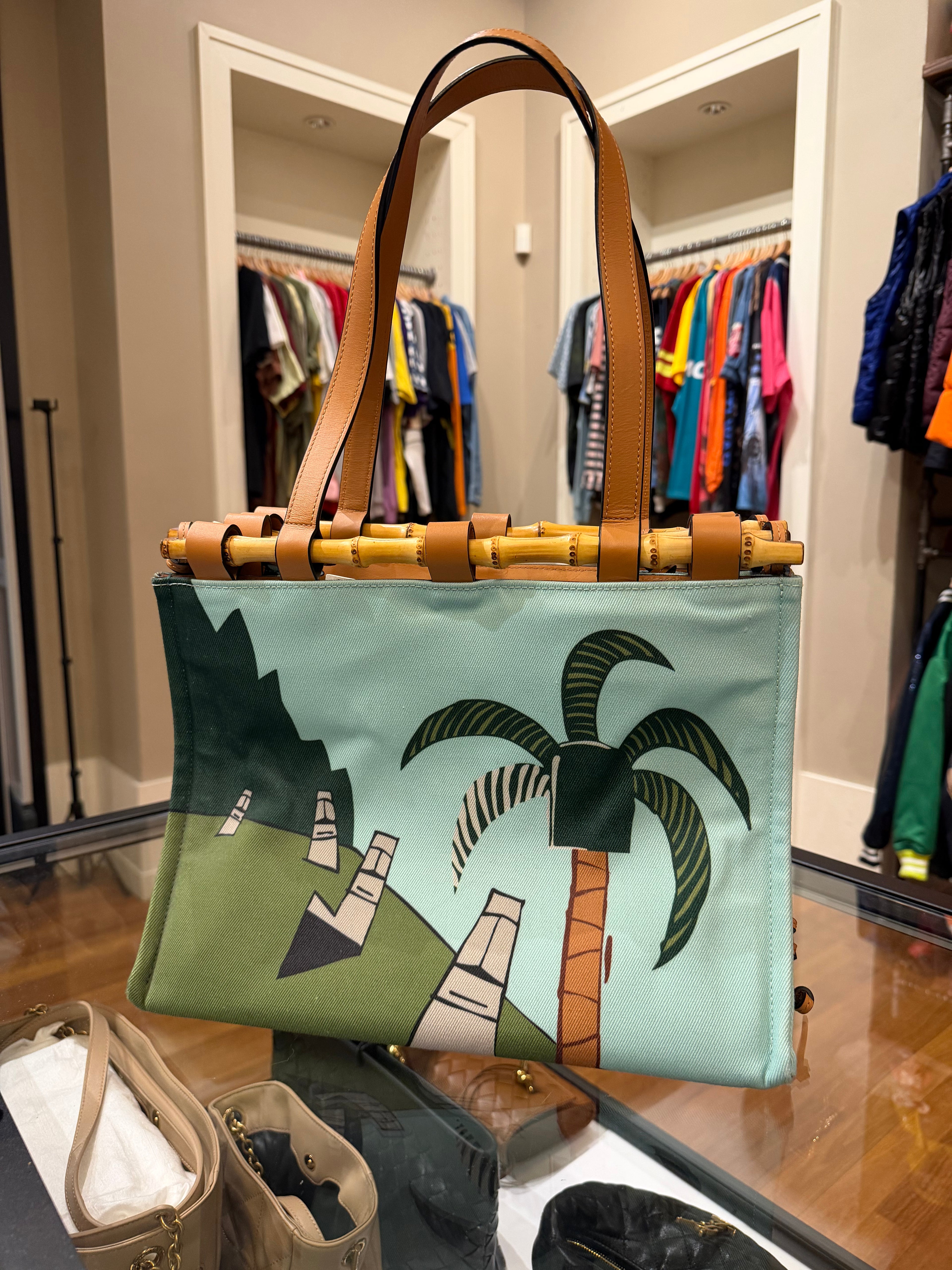 Loewe x Ken Price Easter Island Bamboo Canvas Tote Bag