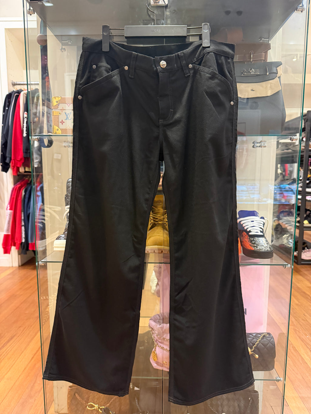 Chrome Hearts Dexter Straight Leg Black Twill Pants