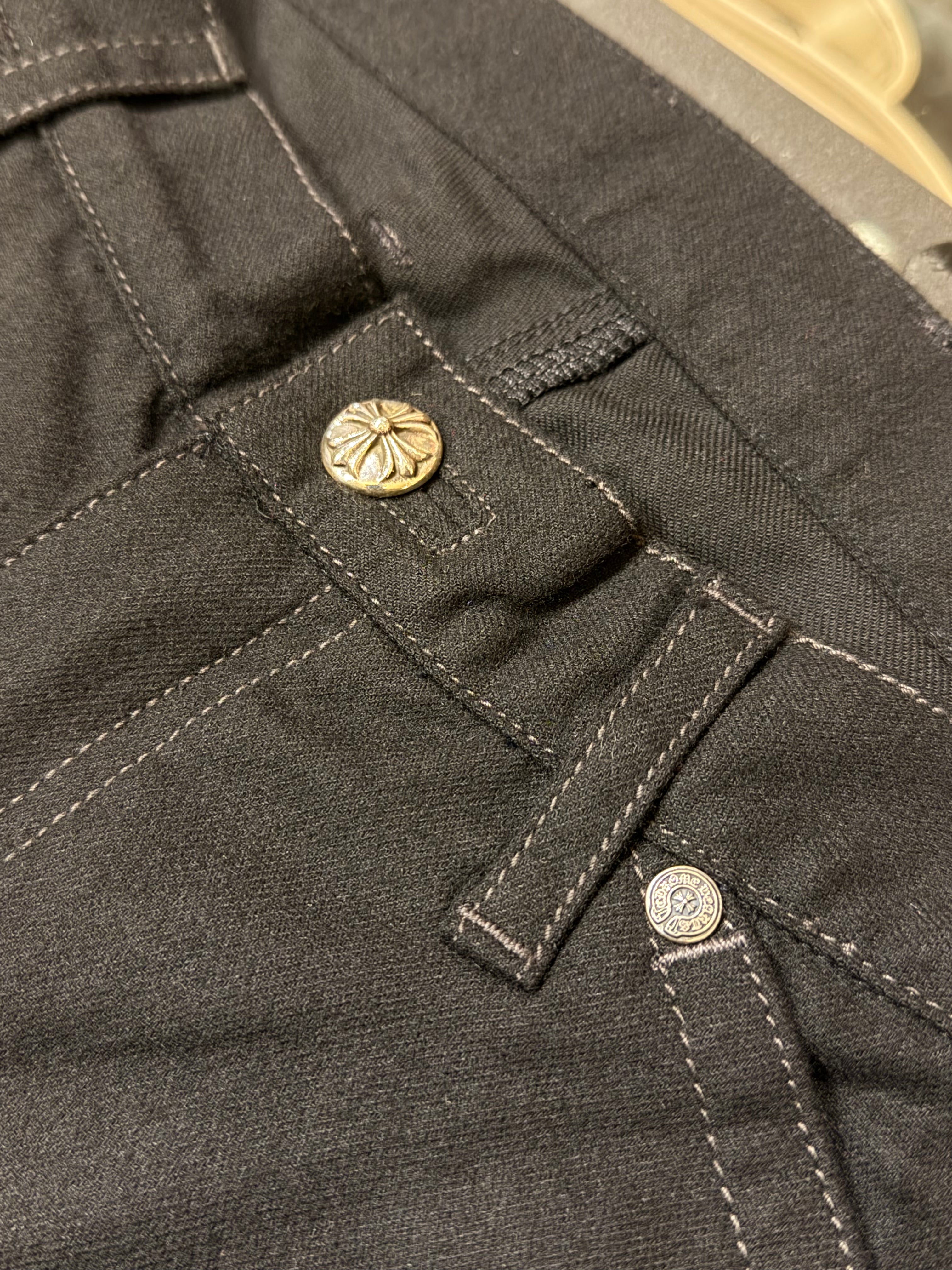 Chrome Hearts Dexter Straight Leg Black Twill Pants