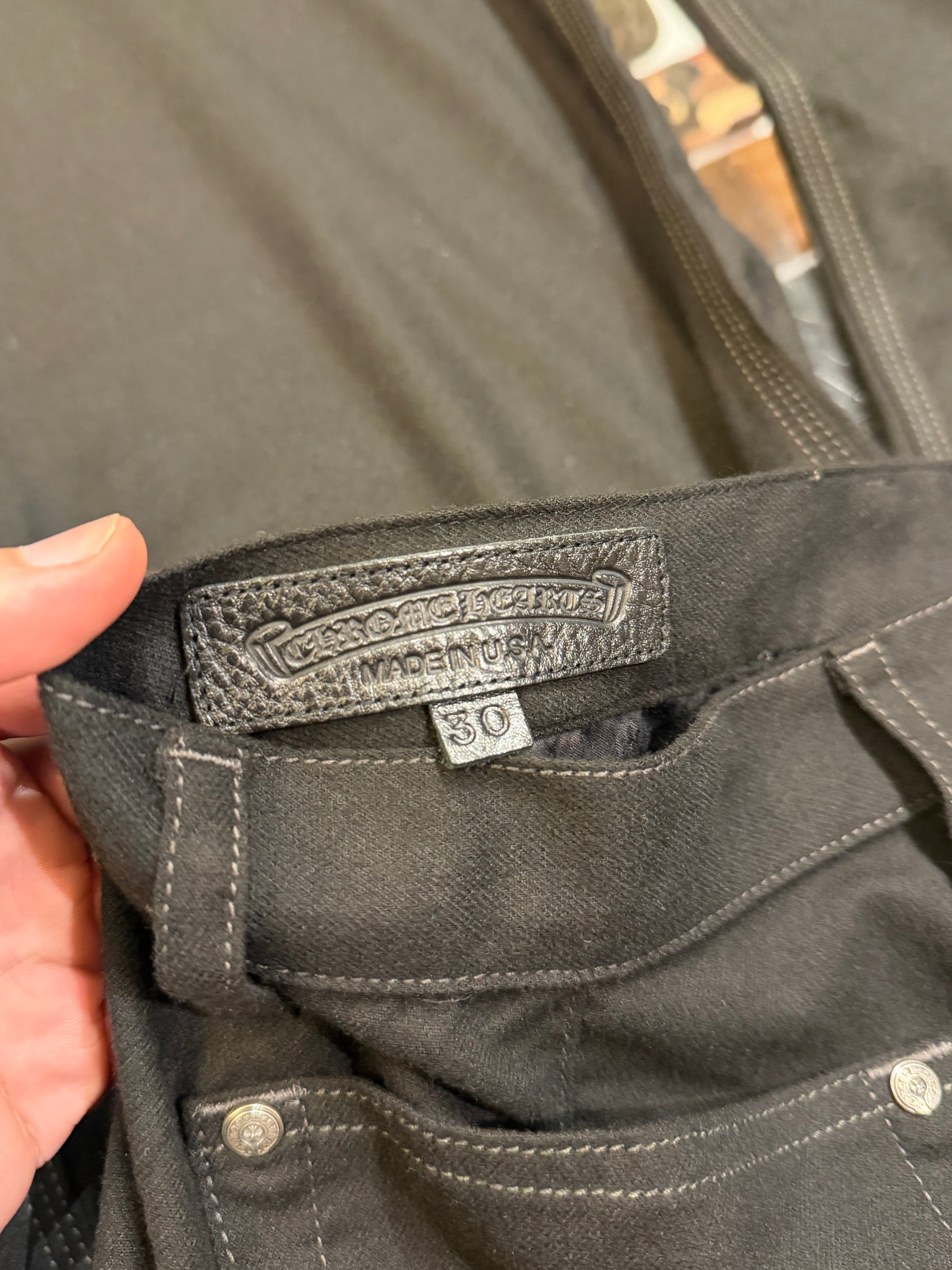 Chrome Hearts Dexter Straight Leg Black Twill Pants