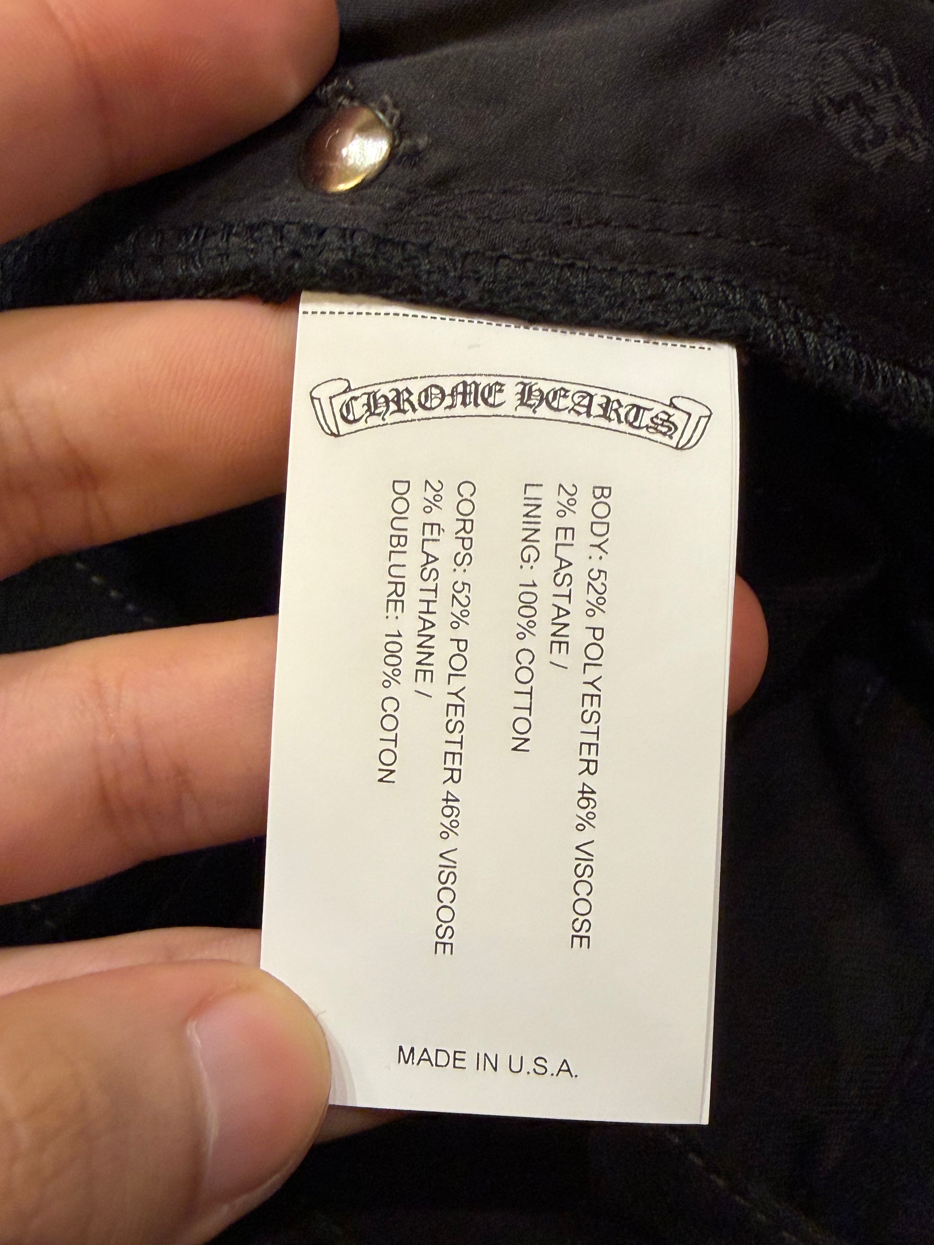 Chrome Hearts Dexter Straight Leg Black Twill Pants