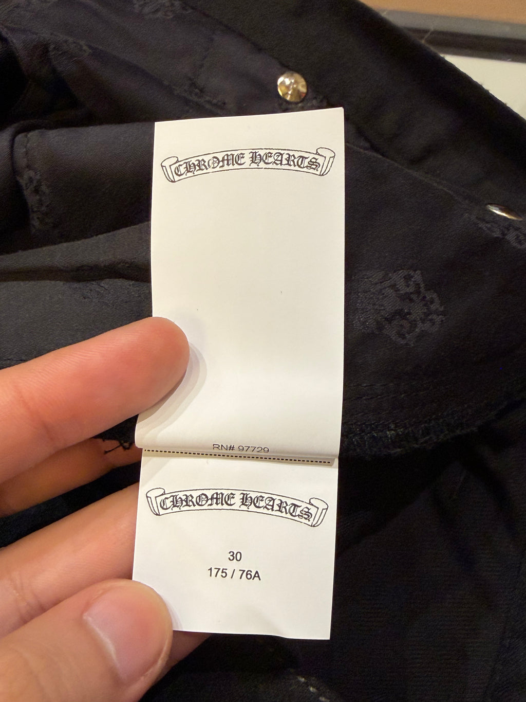 Chrome Hearts Dexter Straight Leg Black Twill Pants