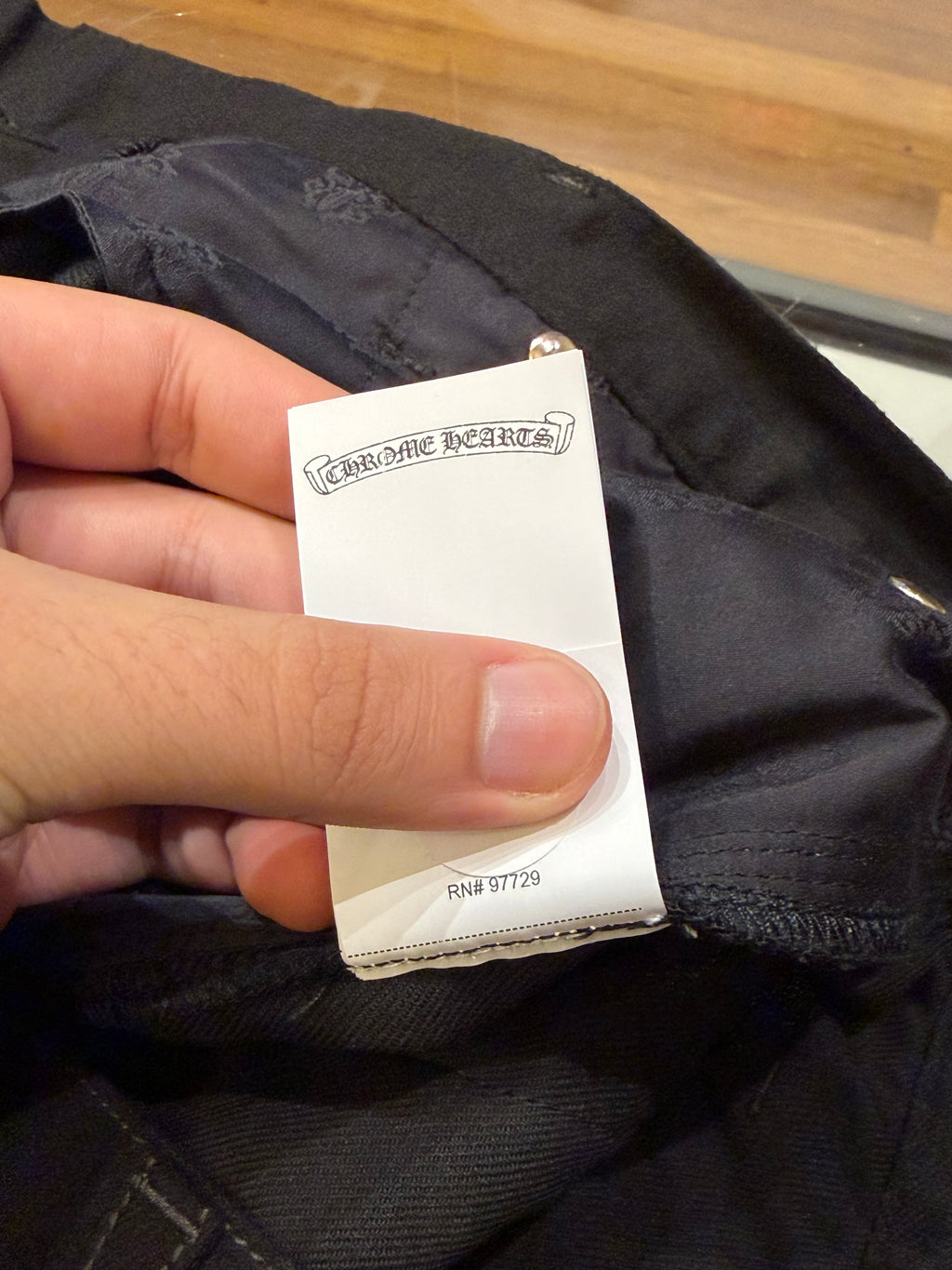 Chrome Hearts Dexter Straight Leg Black Twill Pants