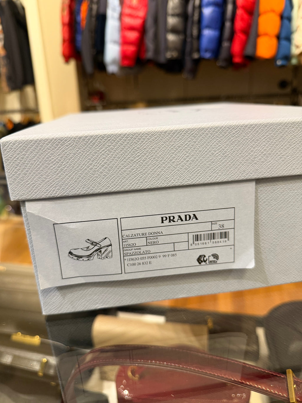 Prada Brushed Leather Mary Jane Pumps