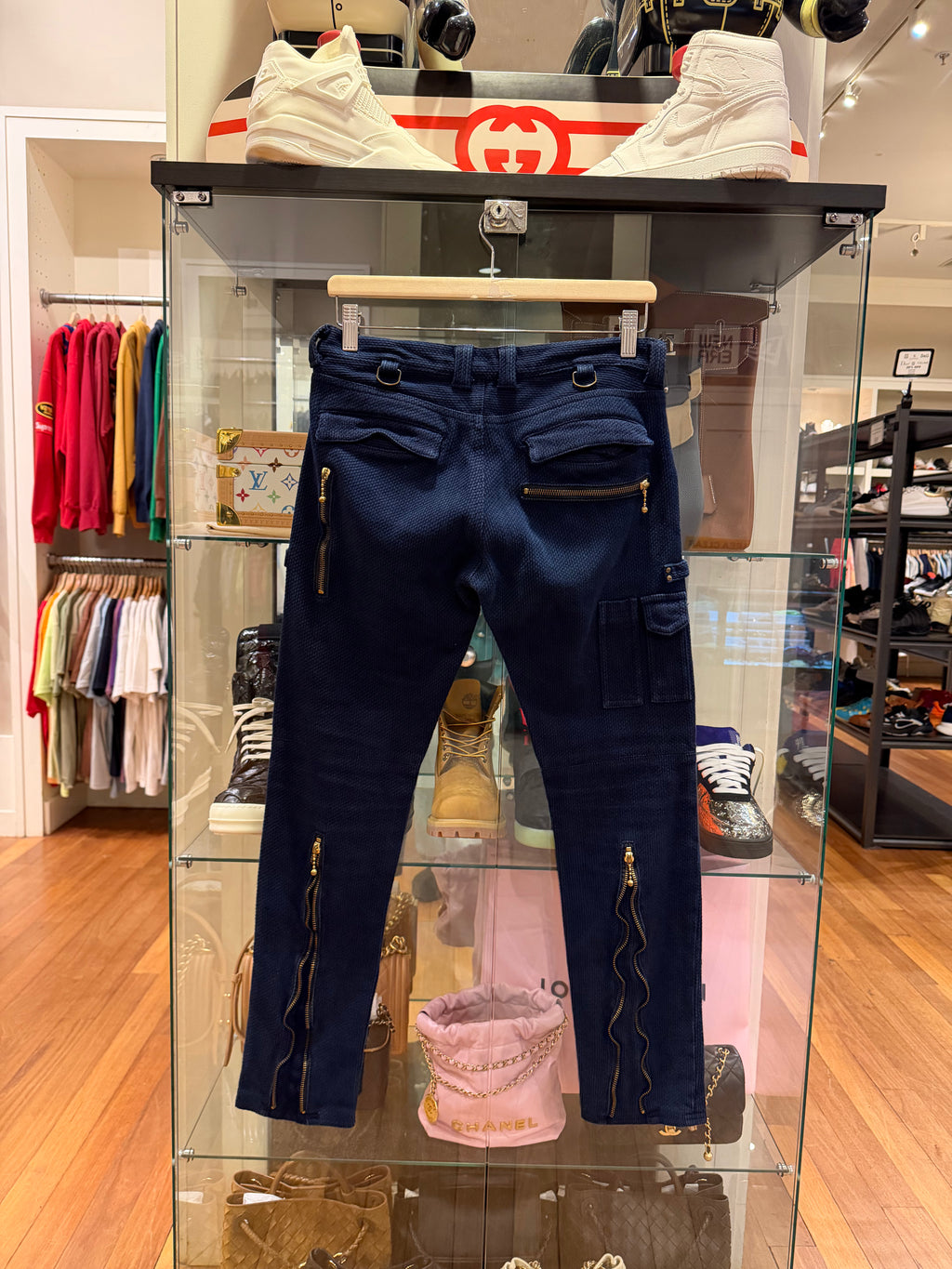 Black Means Wool Bondage
Cargo Denim Pants - Blue