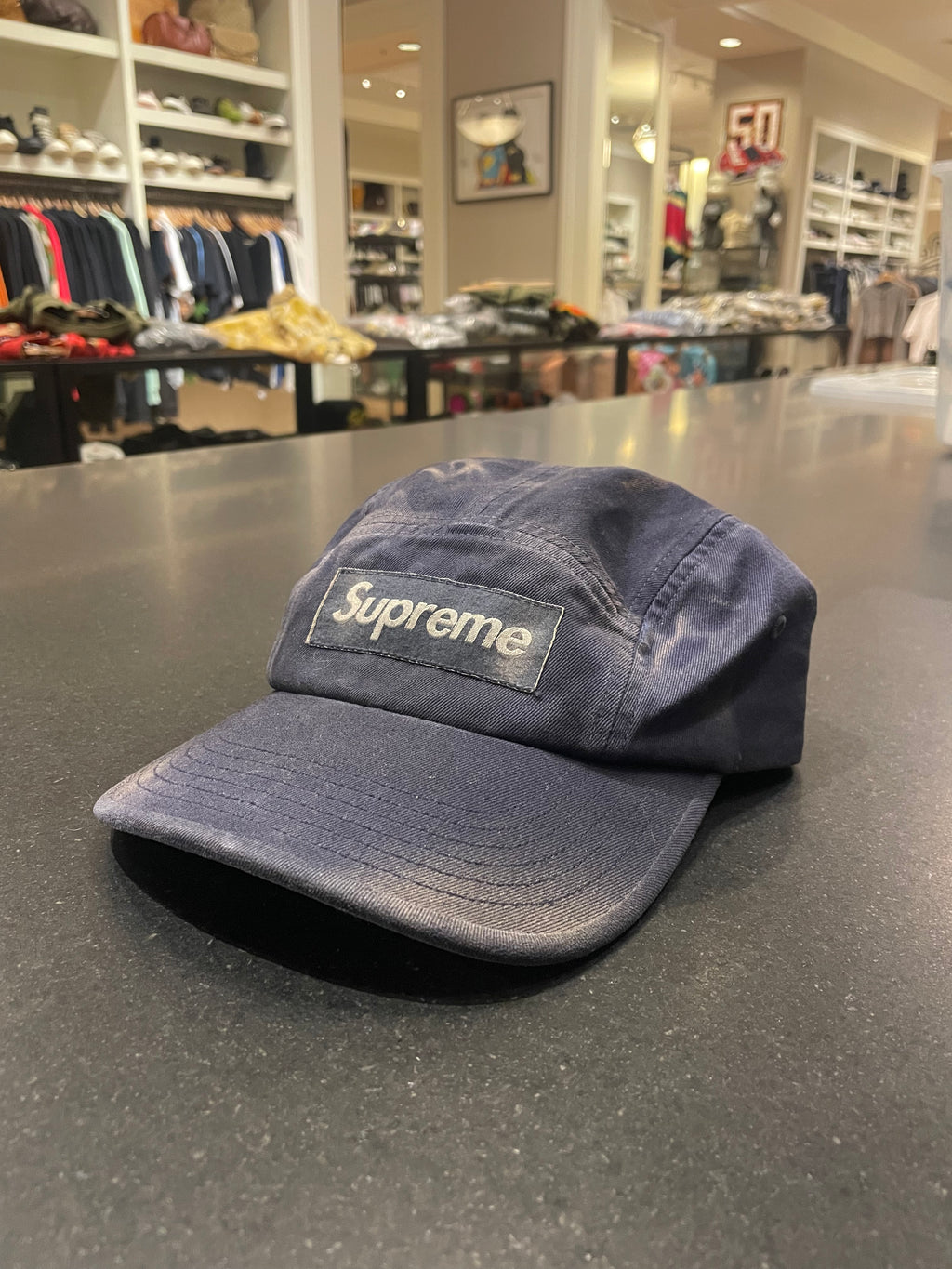 Supreme FW25 Over-dyed Camp Cap - Navy