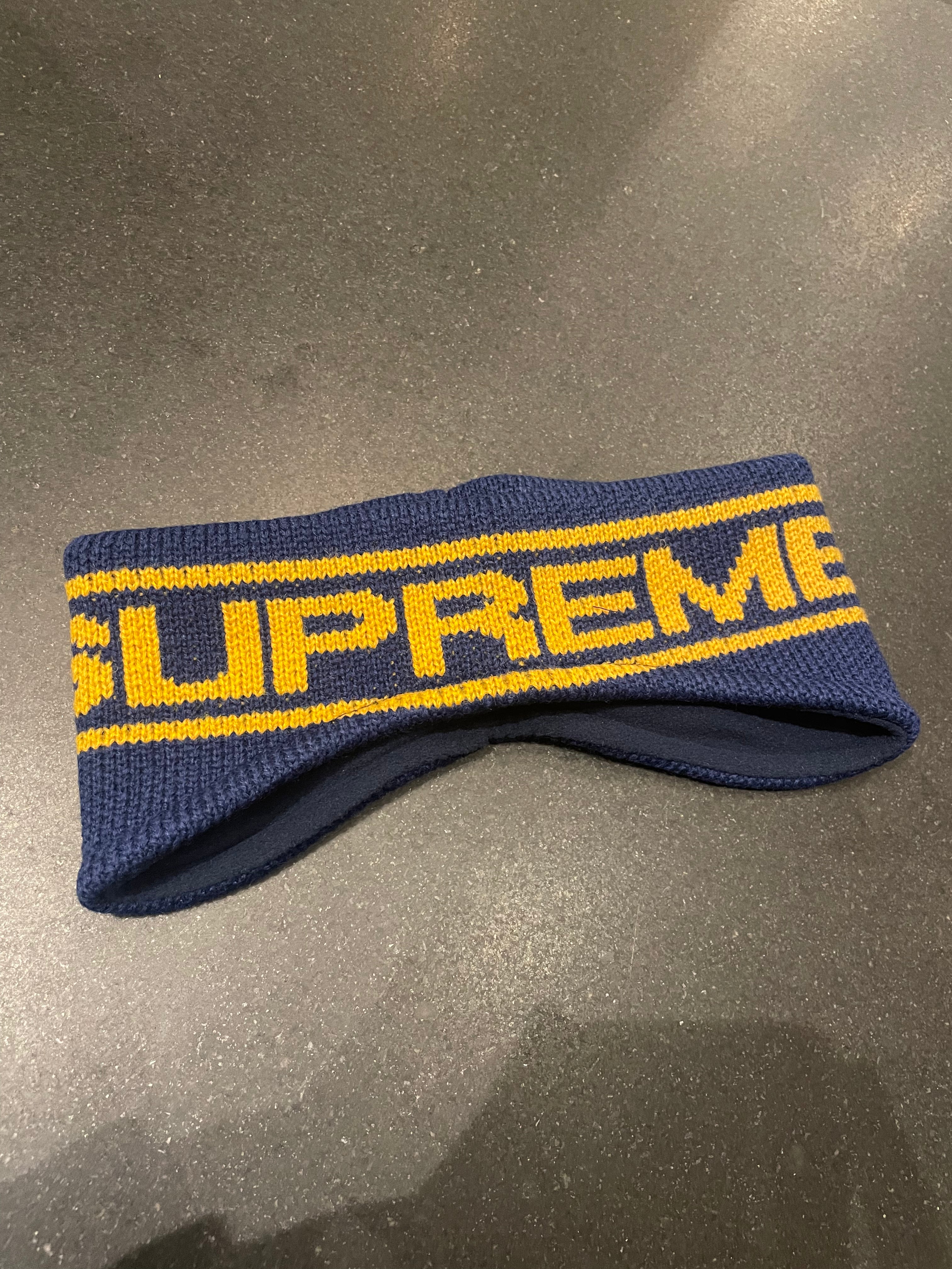Supreme FW25 Contrast Logo Headband - Navy