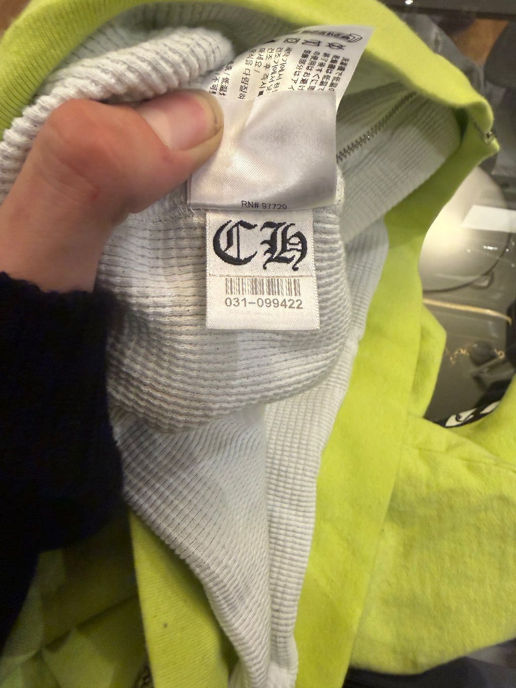 Chrome Hearts x Mattyboy ‘Link’ Thermal Zip Up Hoodie - Neon