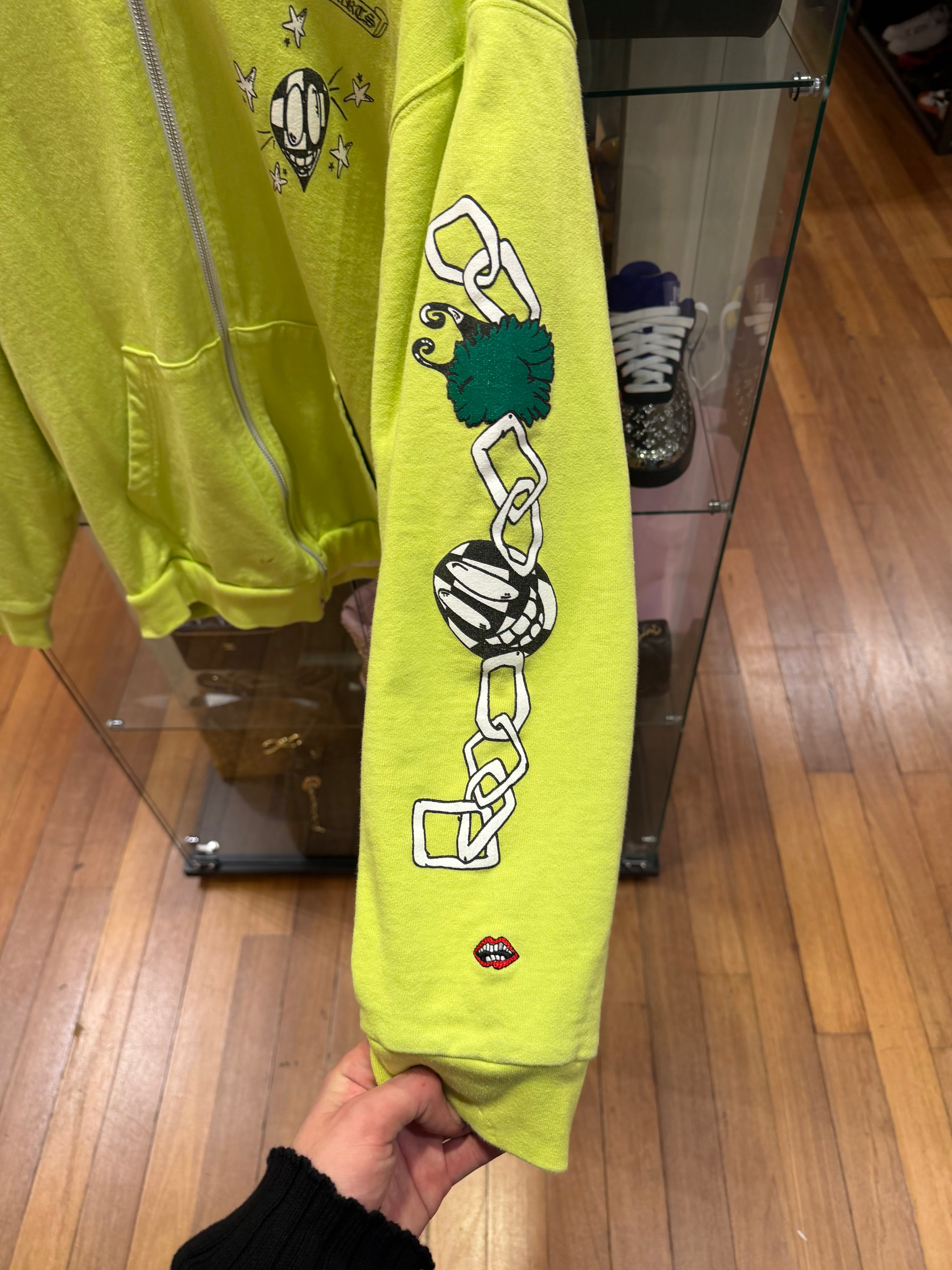 Chrome Hearts x Mattyboy ‘Link’ Thermal Zip Up Hoodie - Neon