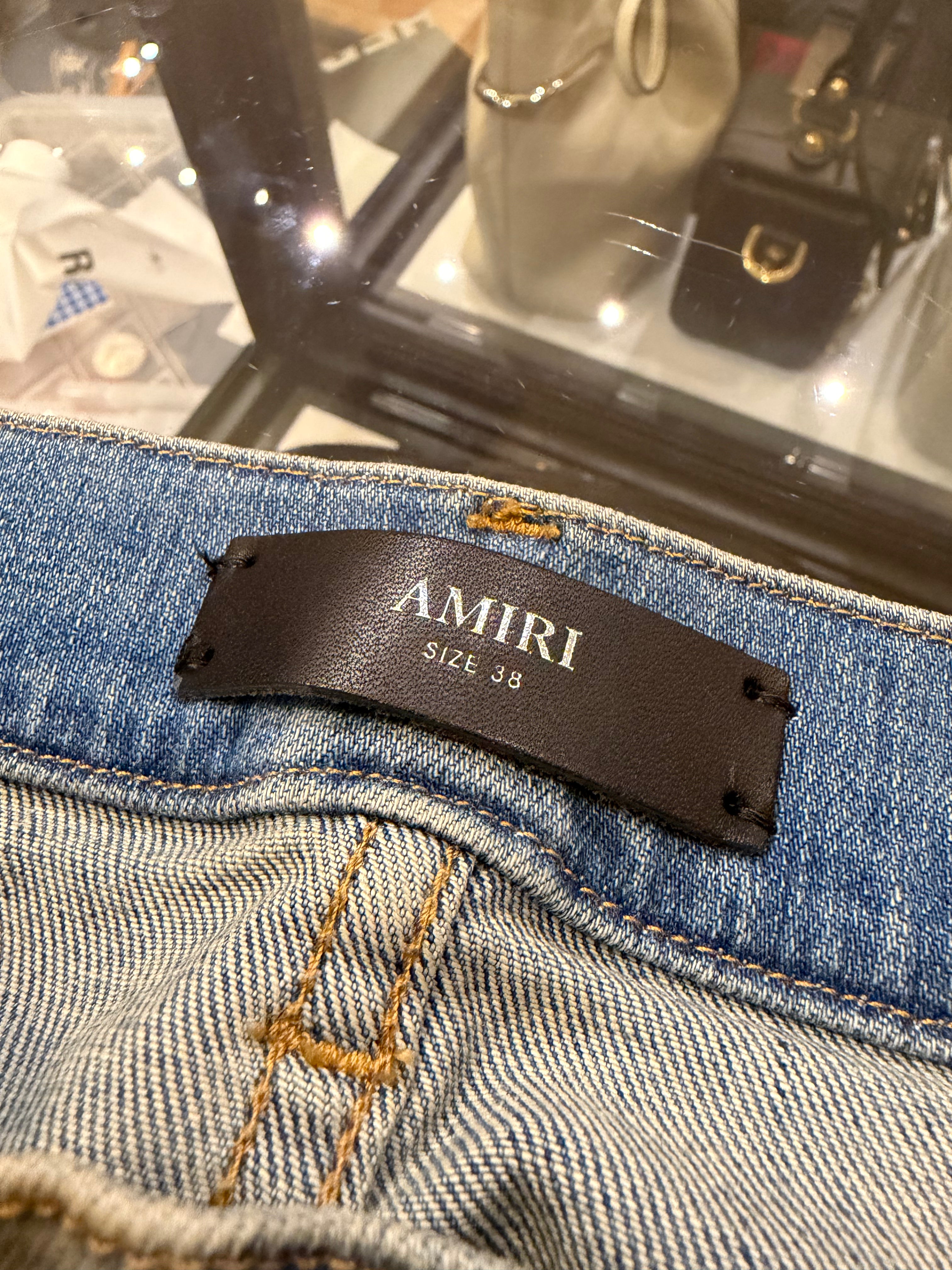 Amiri MX1 Distressed Skinny Jeans - Perfect Antique Indigo