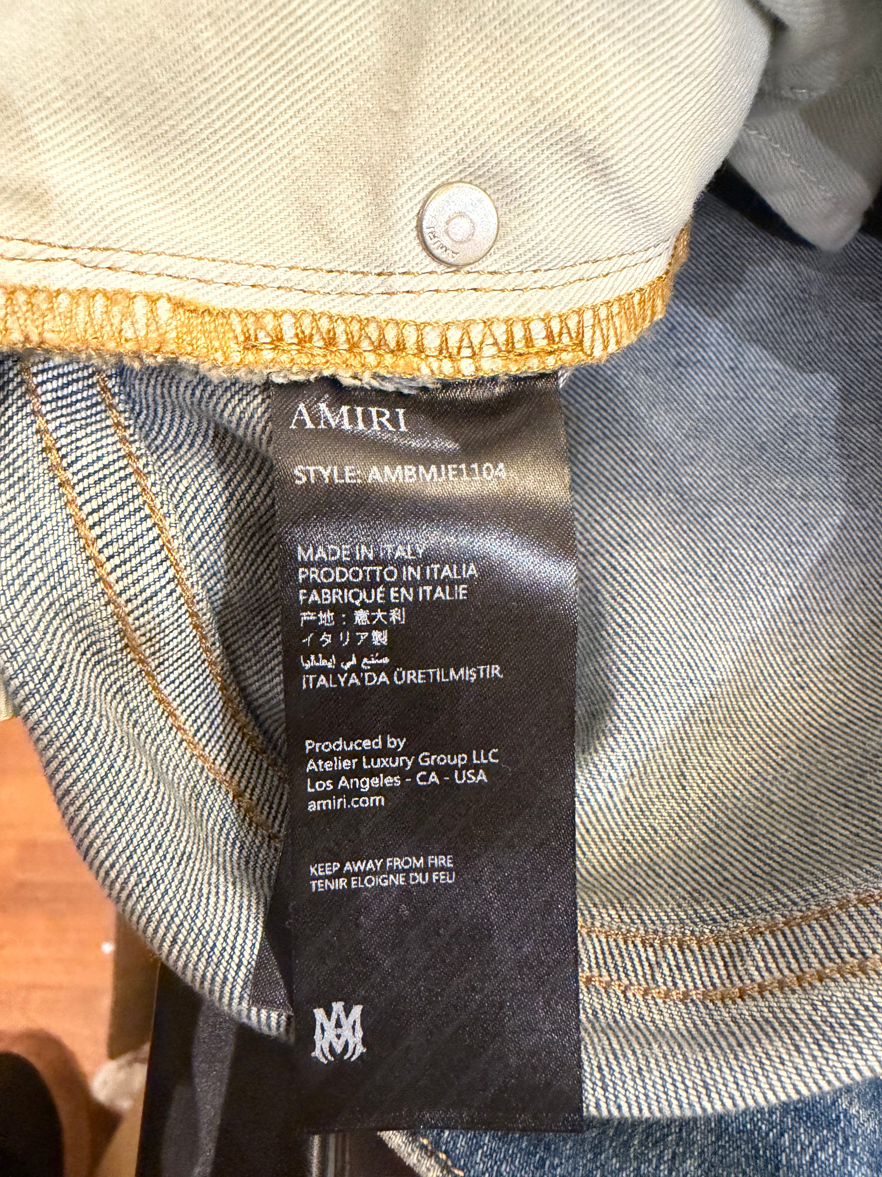 Amiri MX1 Distressed Skinny Jeans - Perfect Antique Indigo