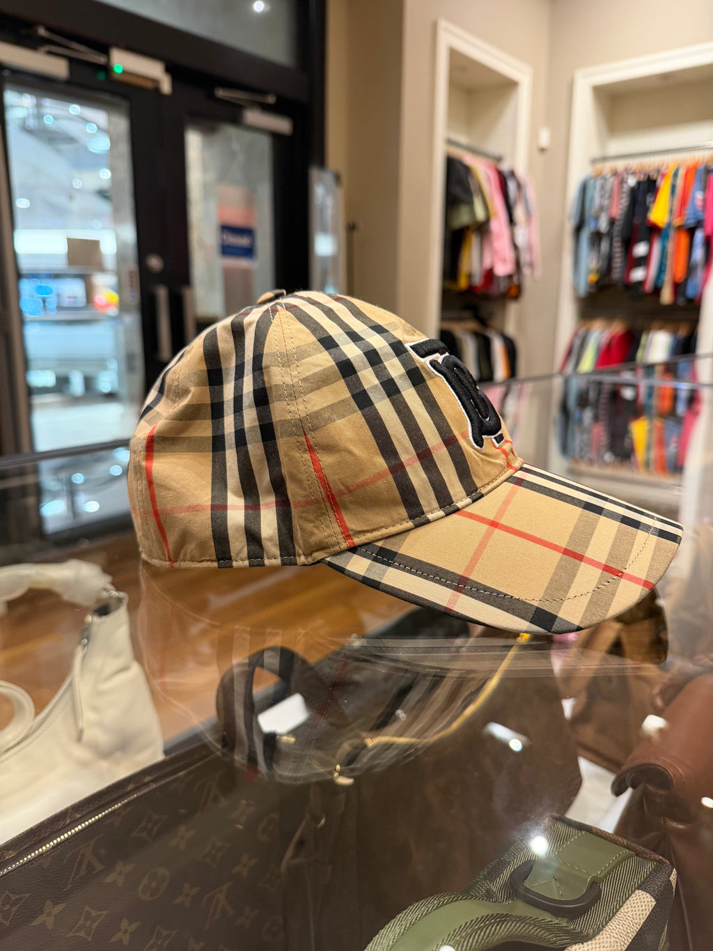 Burberry TB Icon Checkered Baseball Hat