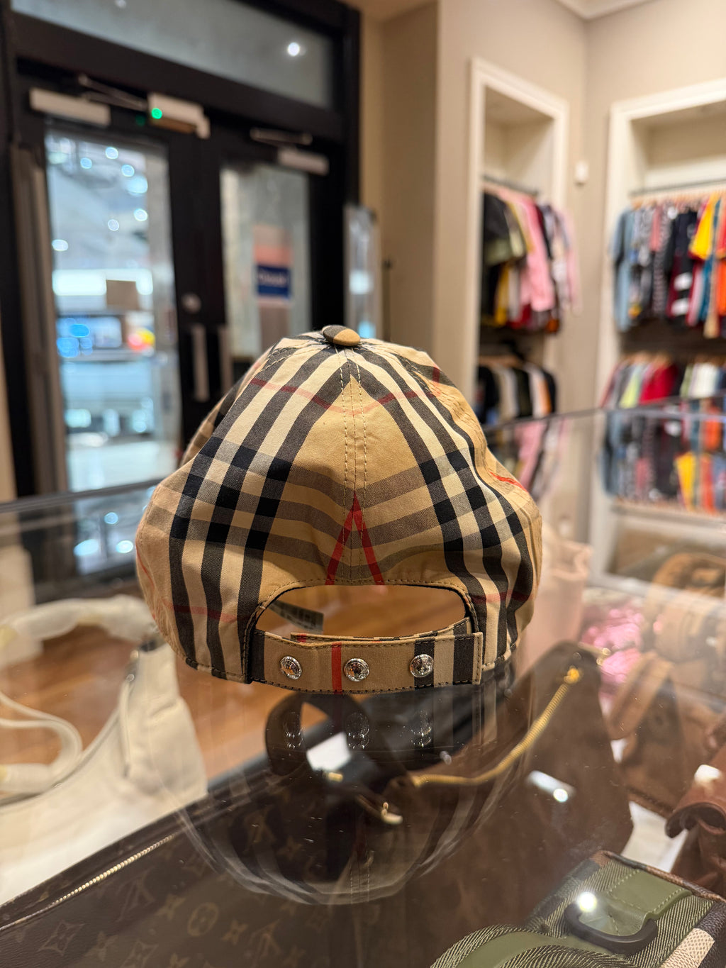 Burberry TB Icon Checkered Baseball Hat