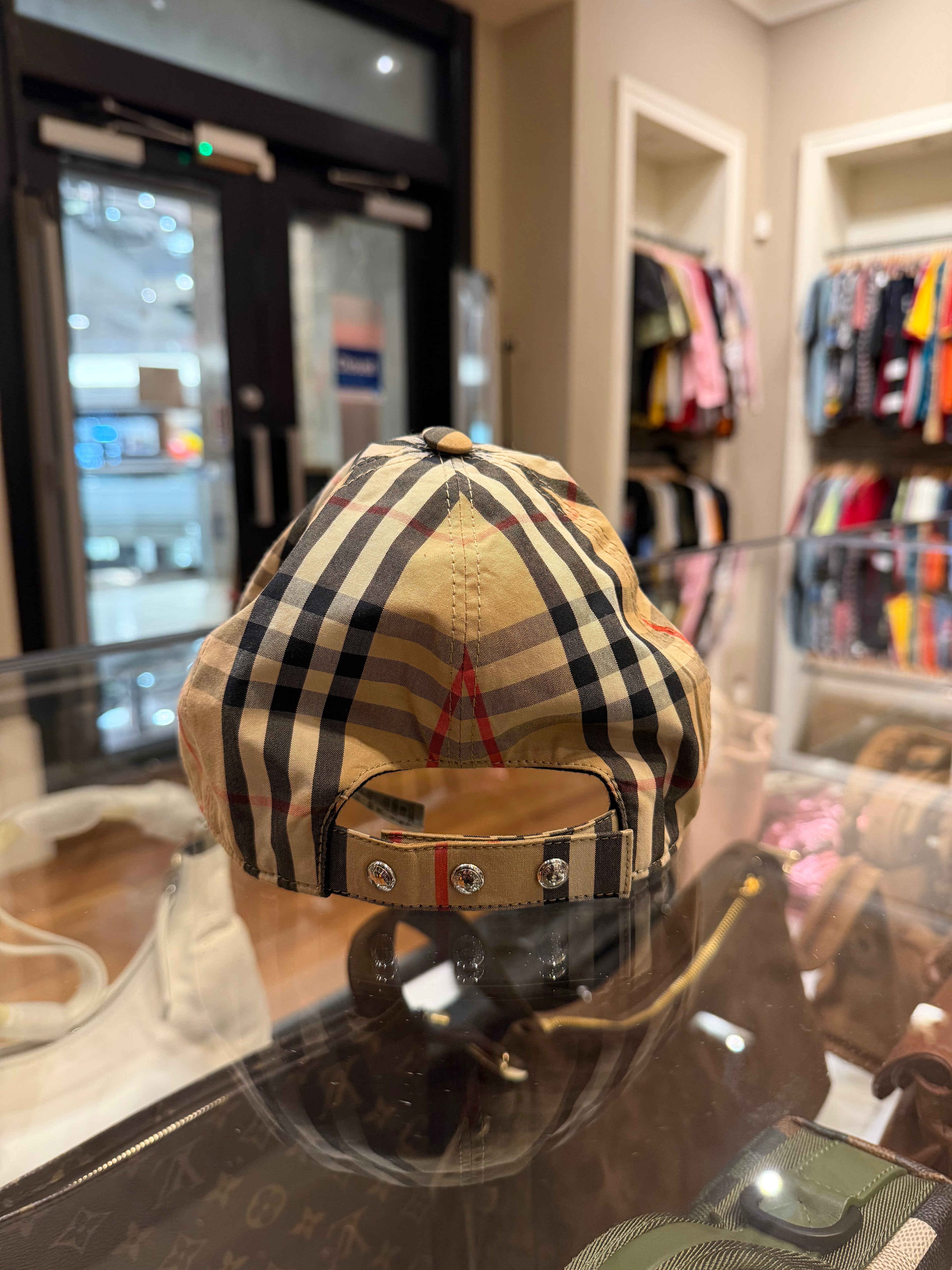 Burberry TB Icon Checkered Baseball Hat