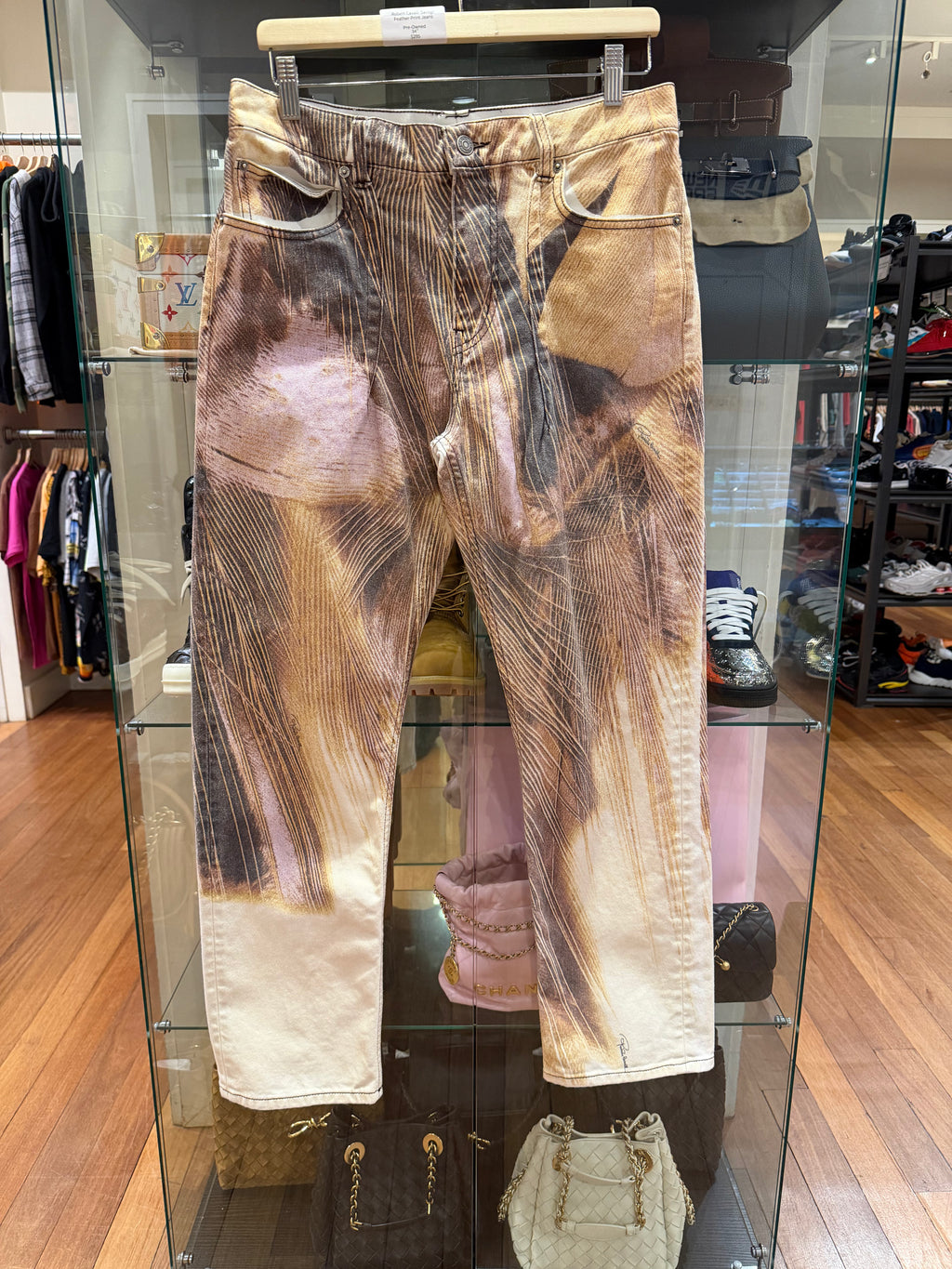 Robert Cavalli Savage Feather Print Jeans
