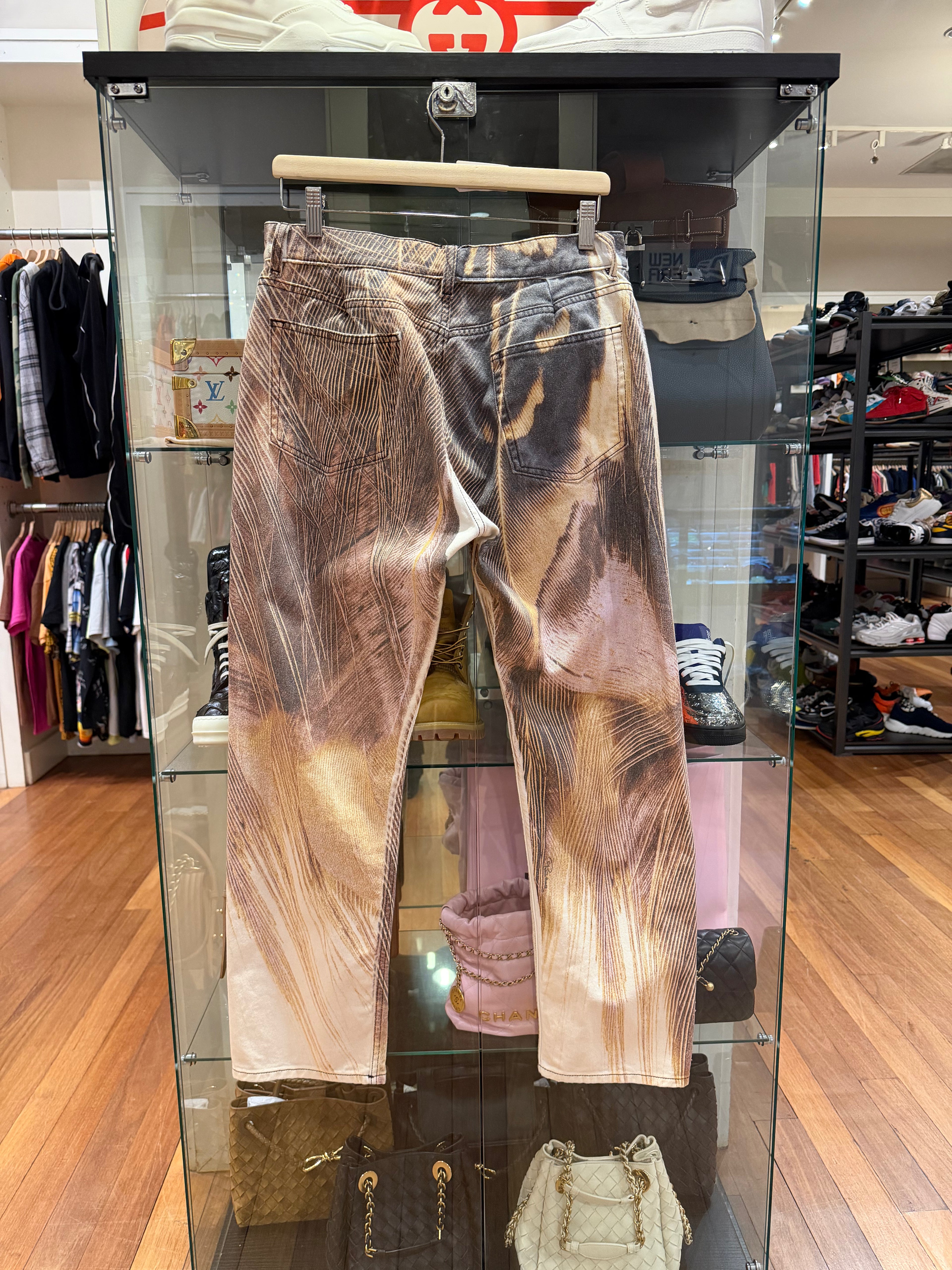Robert Cavalli Savage Feather Print Jeans
