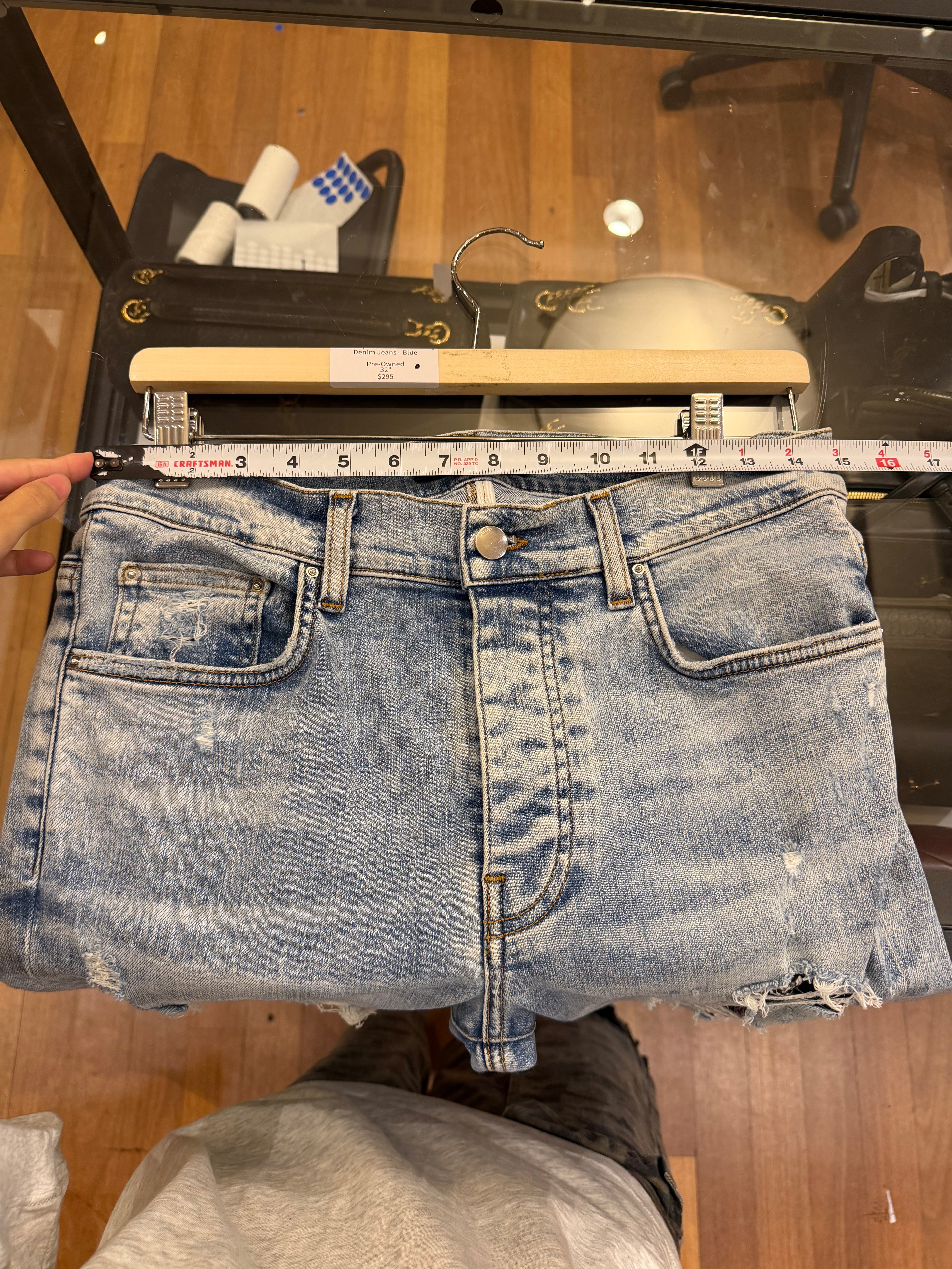 Amiri Pajama Art Patch Skinny Denim Jeans- Blue