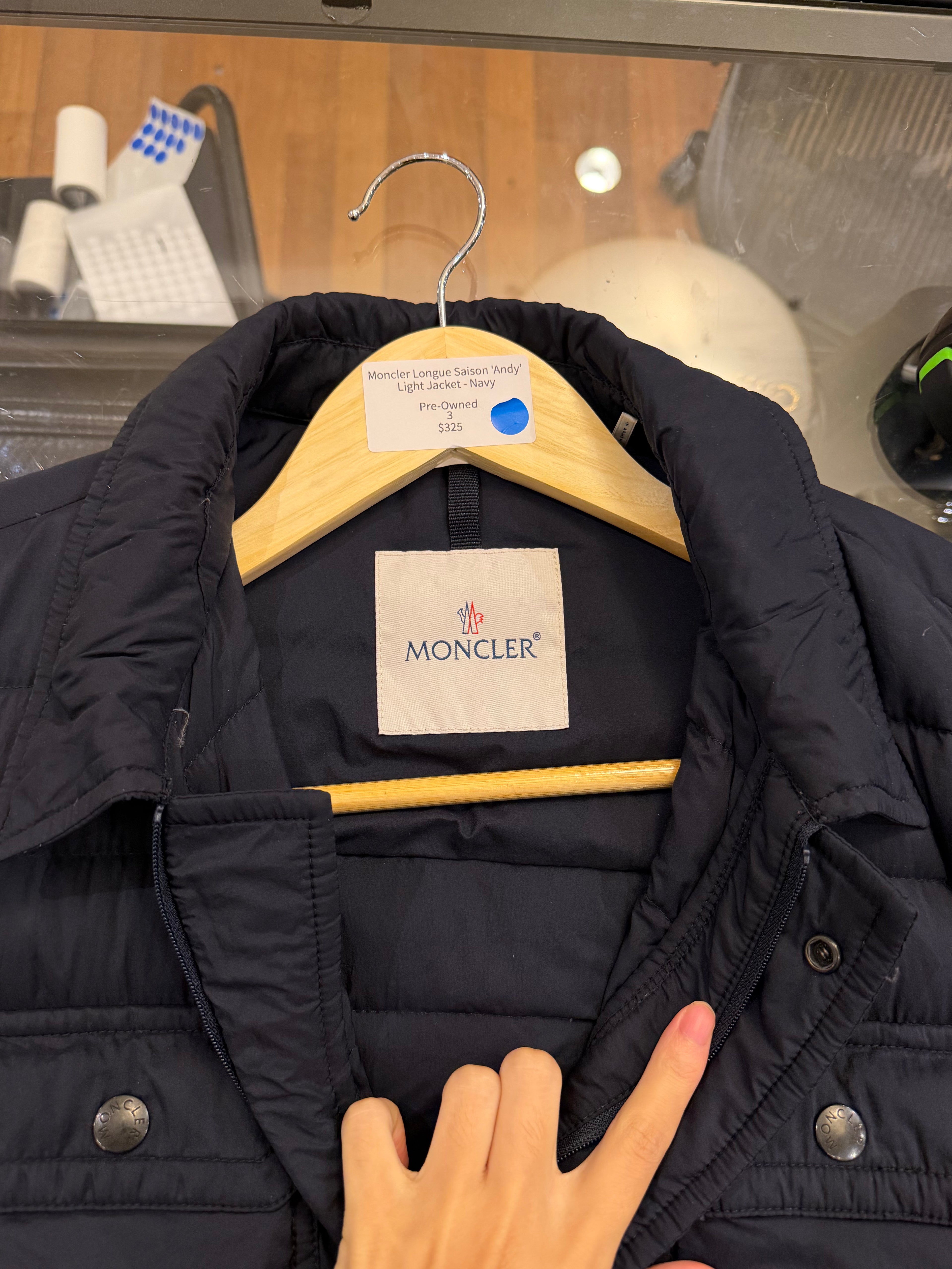 Moncler Longue Saison ‘Andy’ Light Jacket- Navy