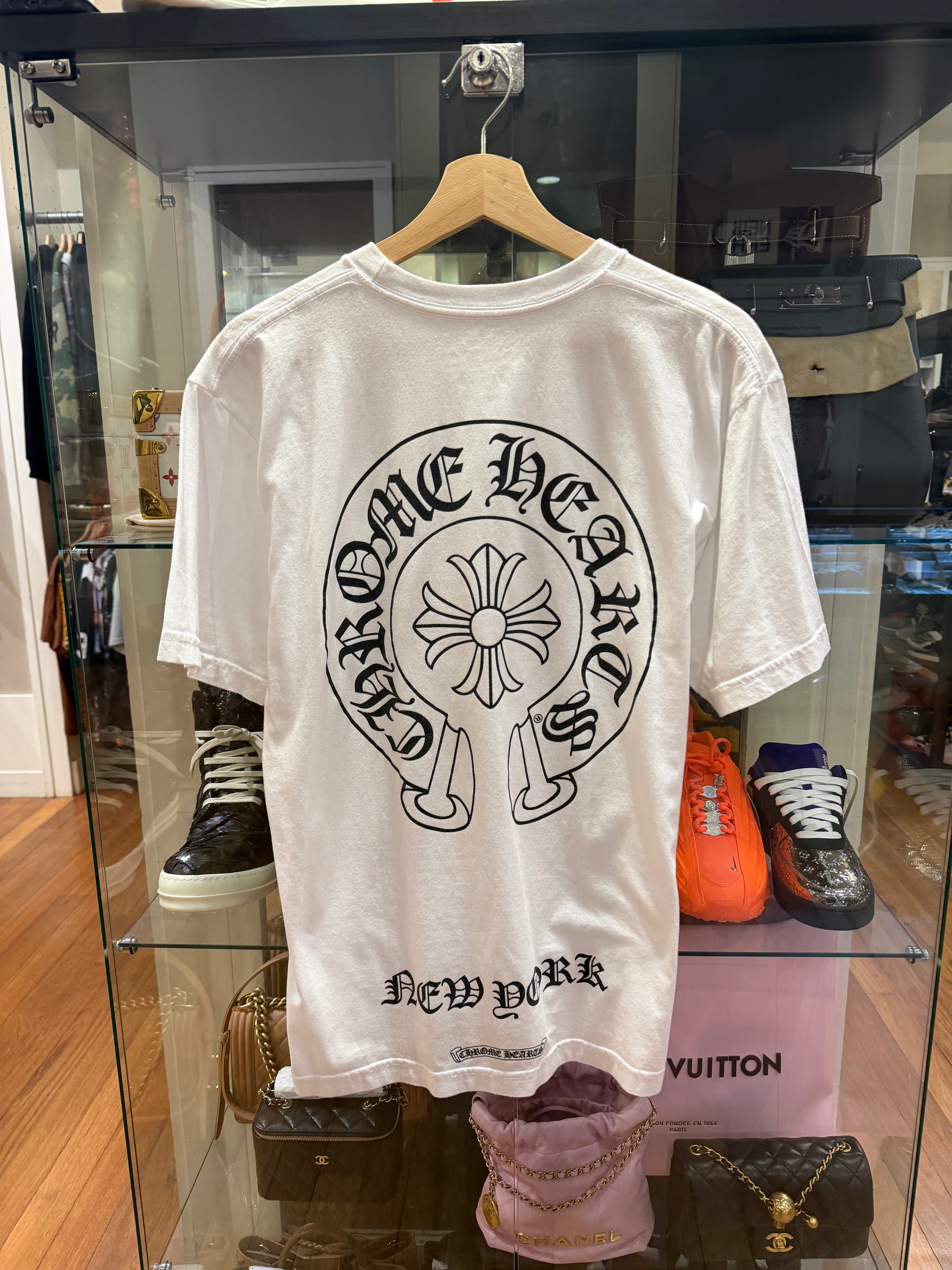 Chrome Hearts New York Excl. Horseahoe Pocket Tee - White