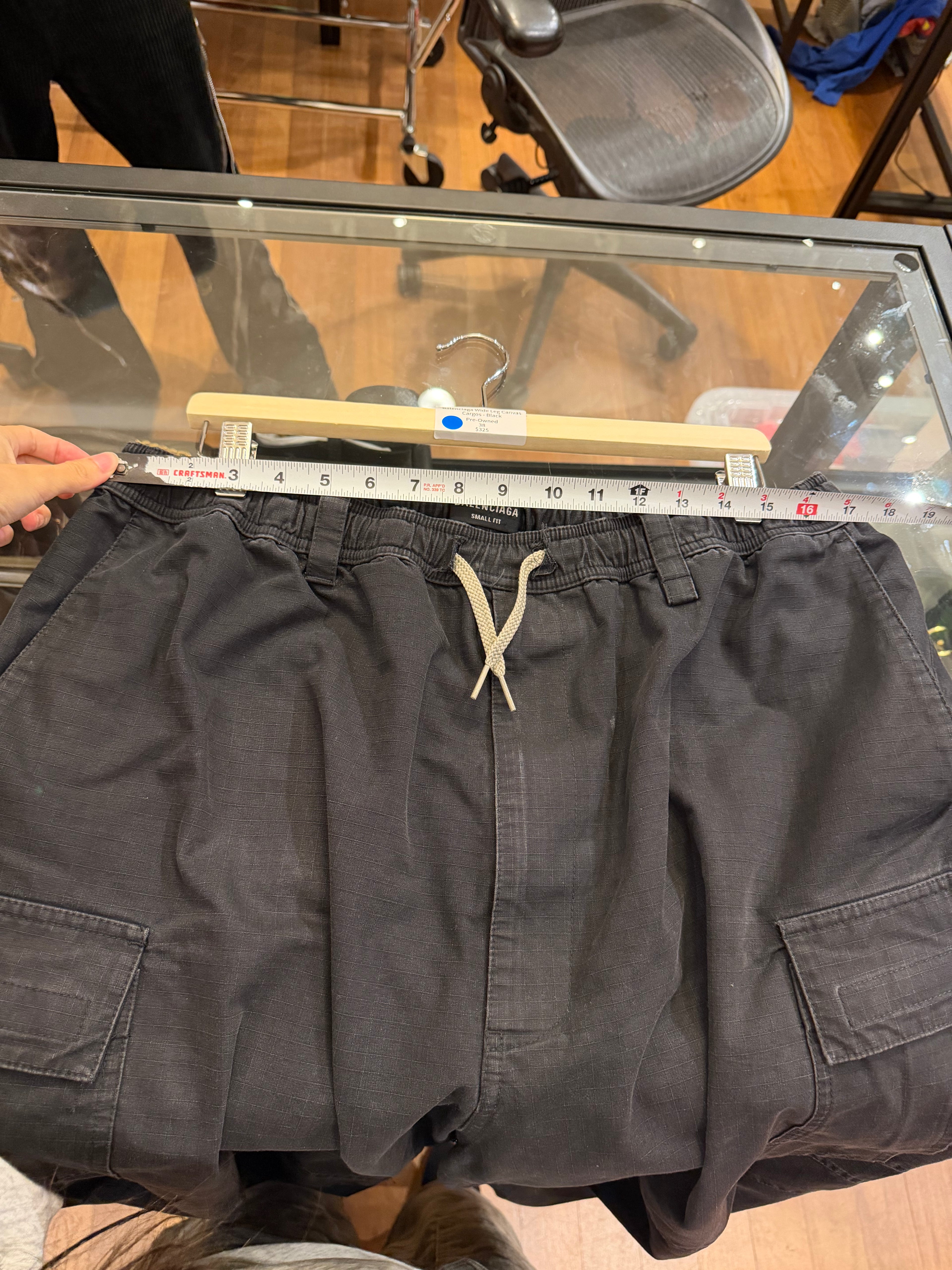 Balenciaga Wide Leg Canvas
Cargos - Black