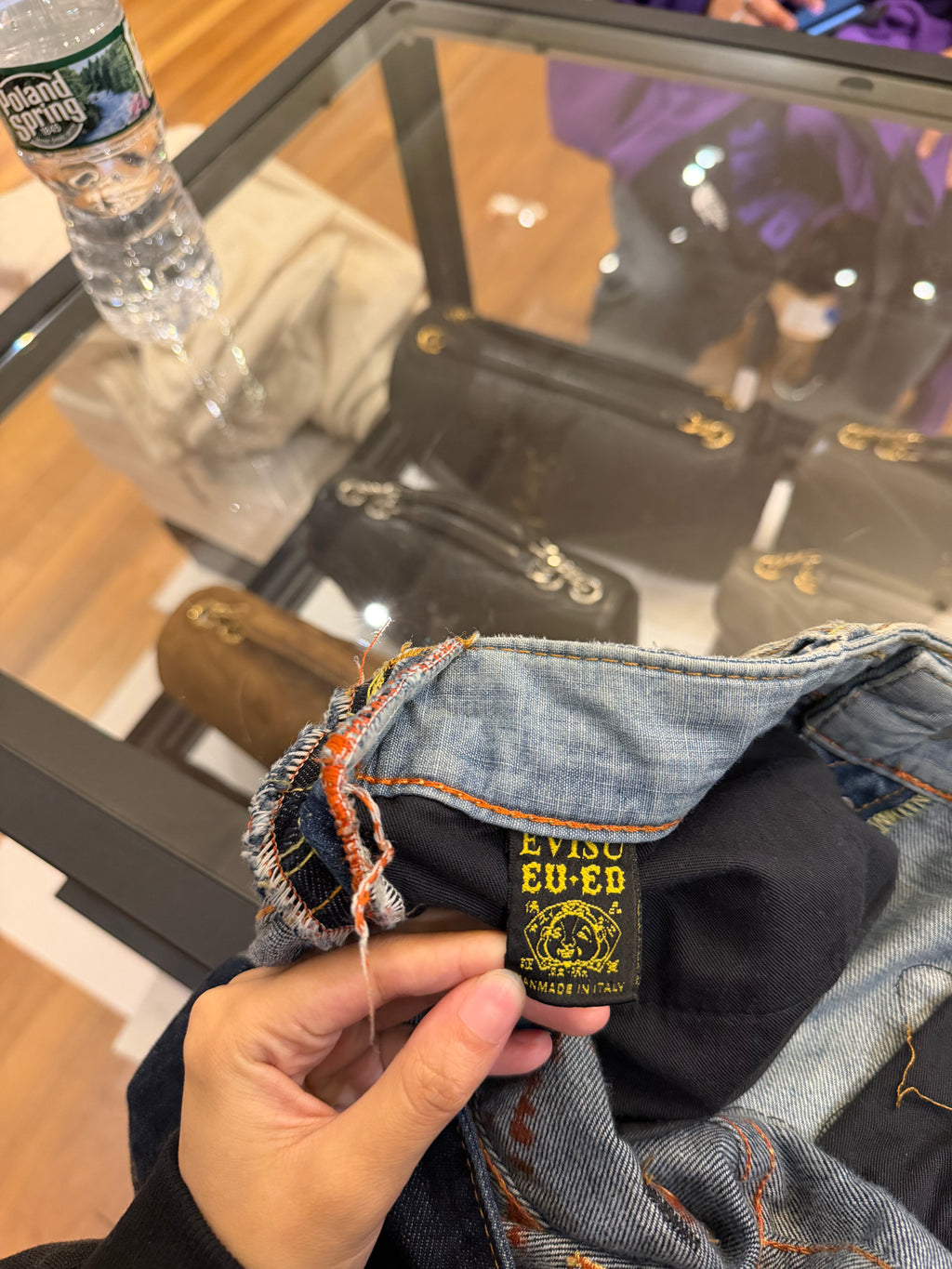 Evisu Patchwork Denim Jeans
- Blue