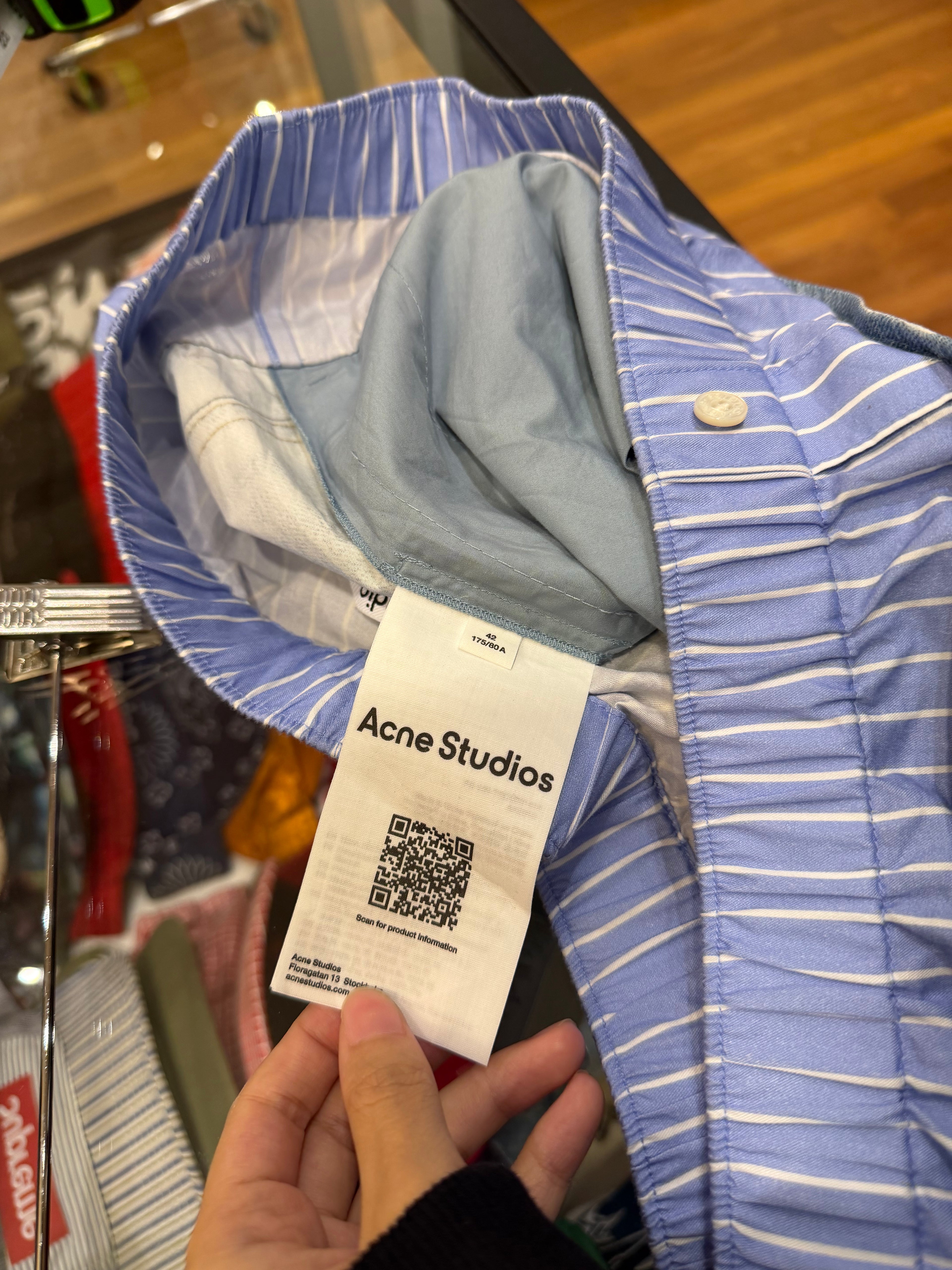 Acne Studios Pinstripe Boxer Layered Denim Pattern