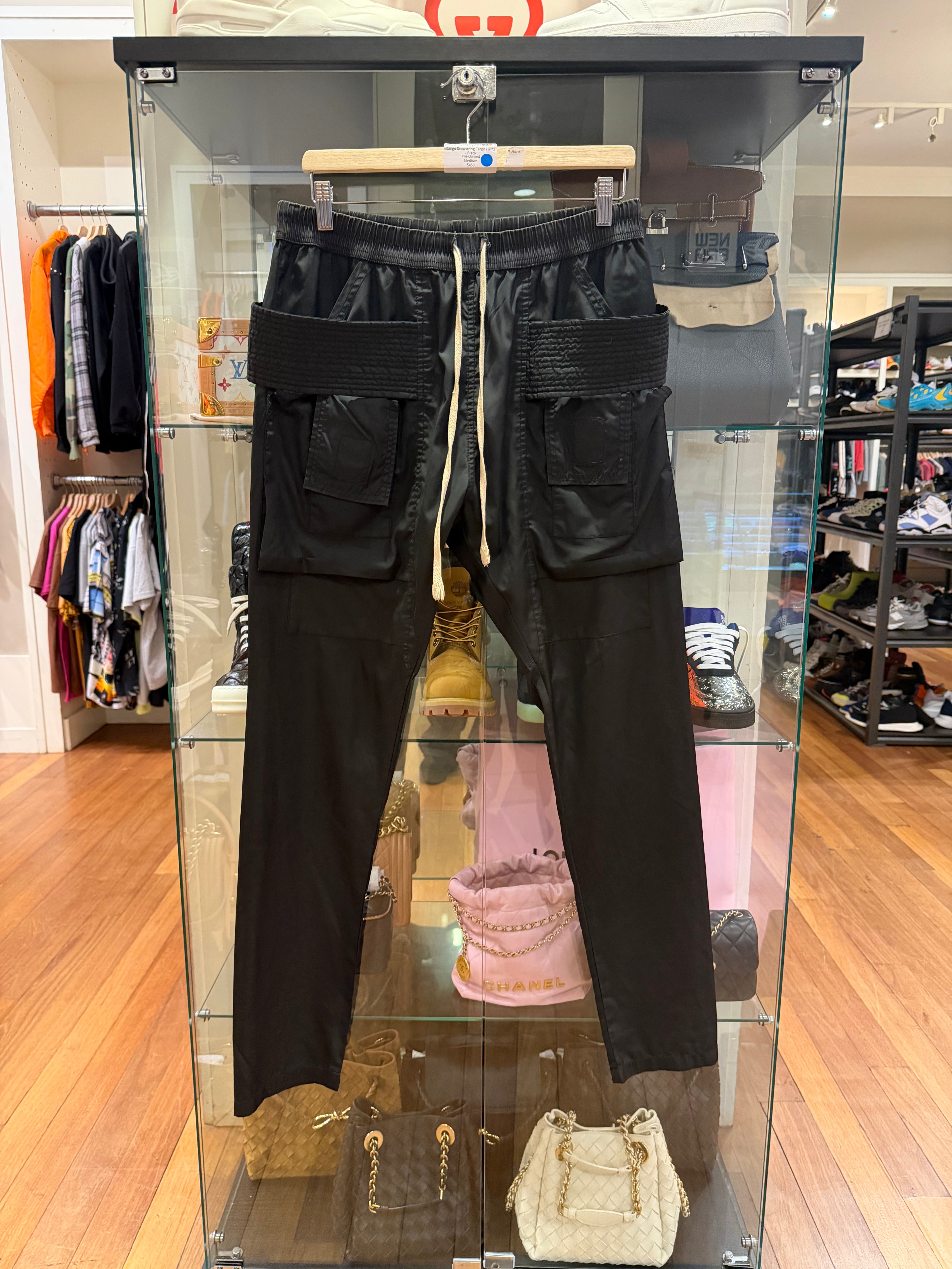 Rick Owens Nylon Creatch
Cargo Drawstring Cargo Pants
- Black