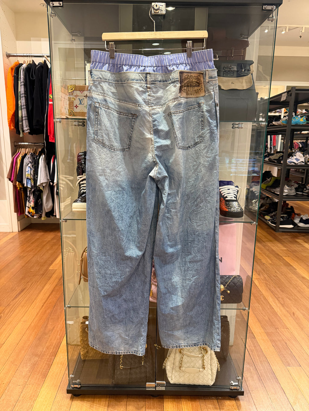 Acne Studios Pinstripe Boxer Layered Denim Pattern