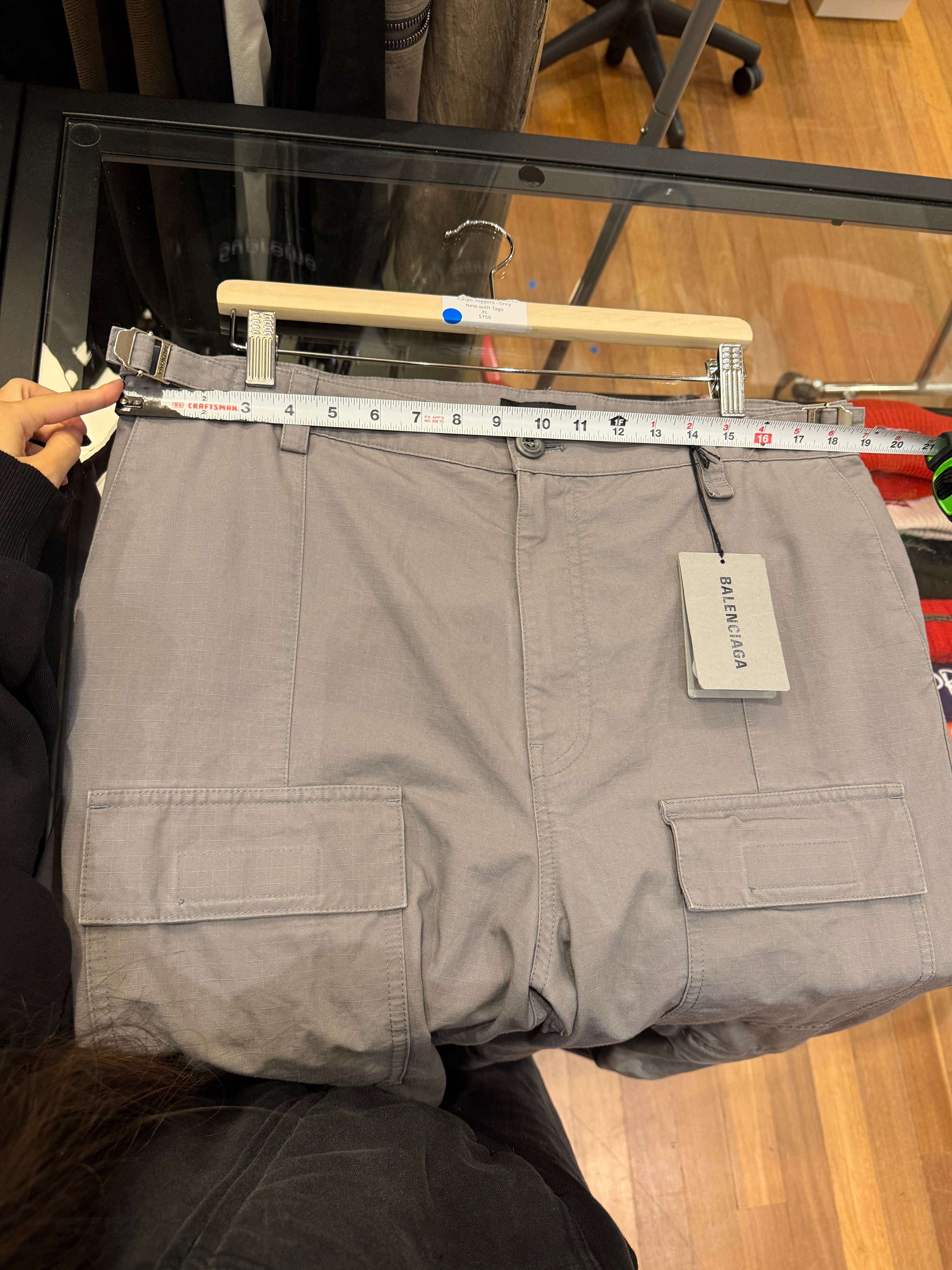Balenciaga Ripstop Flared
Cargo Joggers - Grey