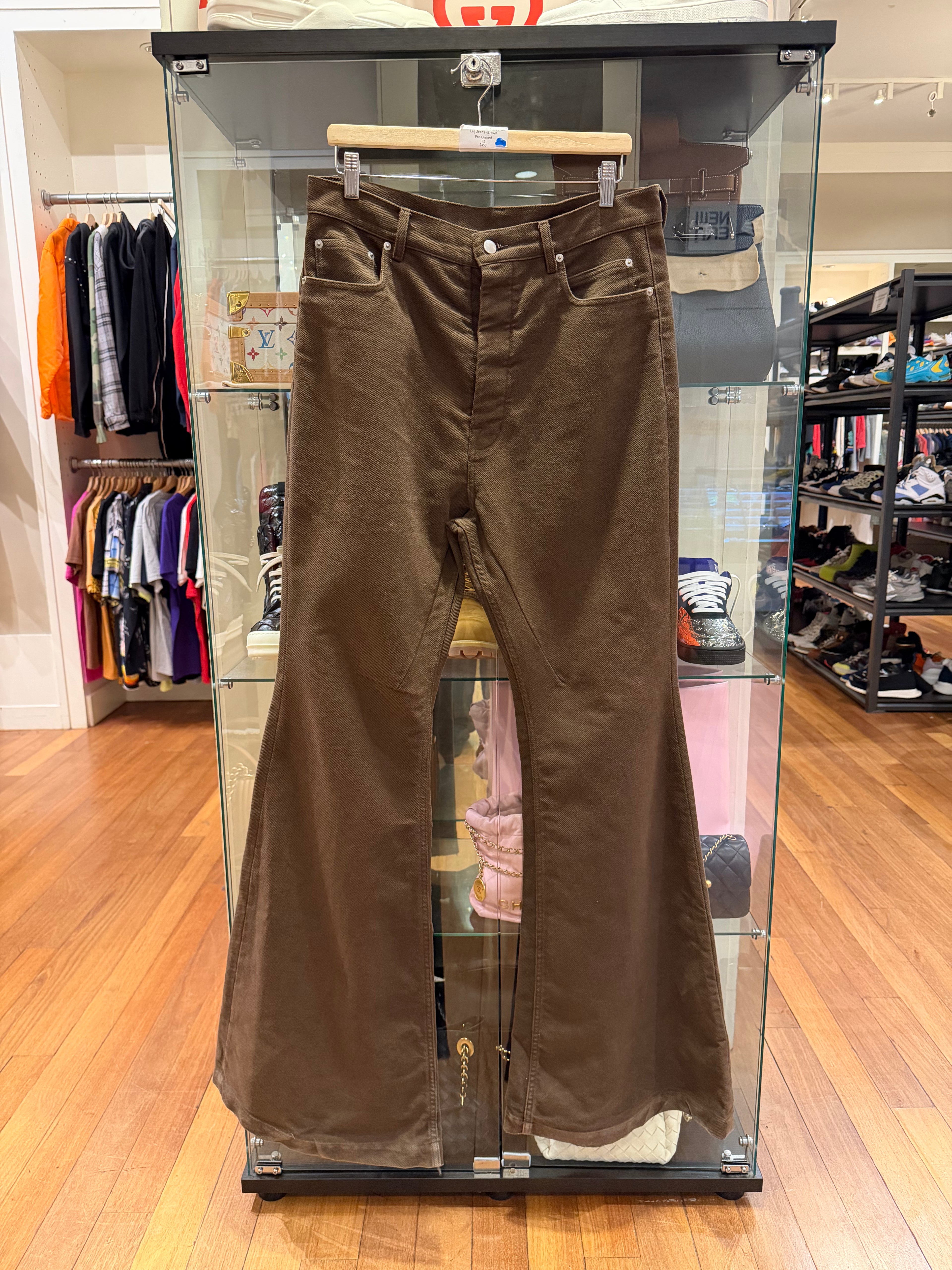 Rick Owens Bolan Flare Wide
Leg Jeans - Brown