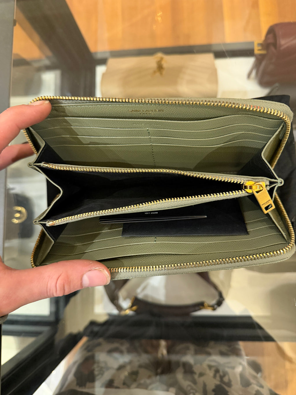 Saint Laurent Cassandre Zip Around Wallet - Green