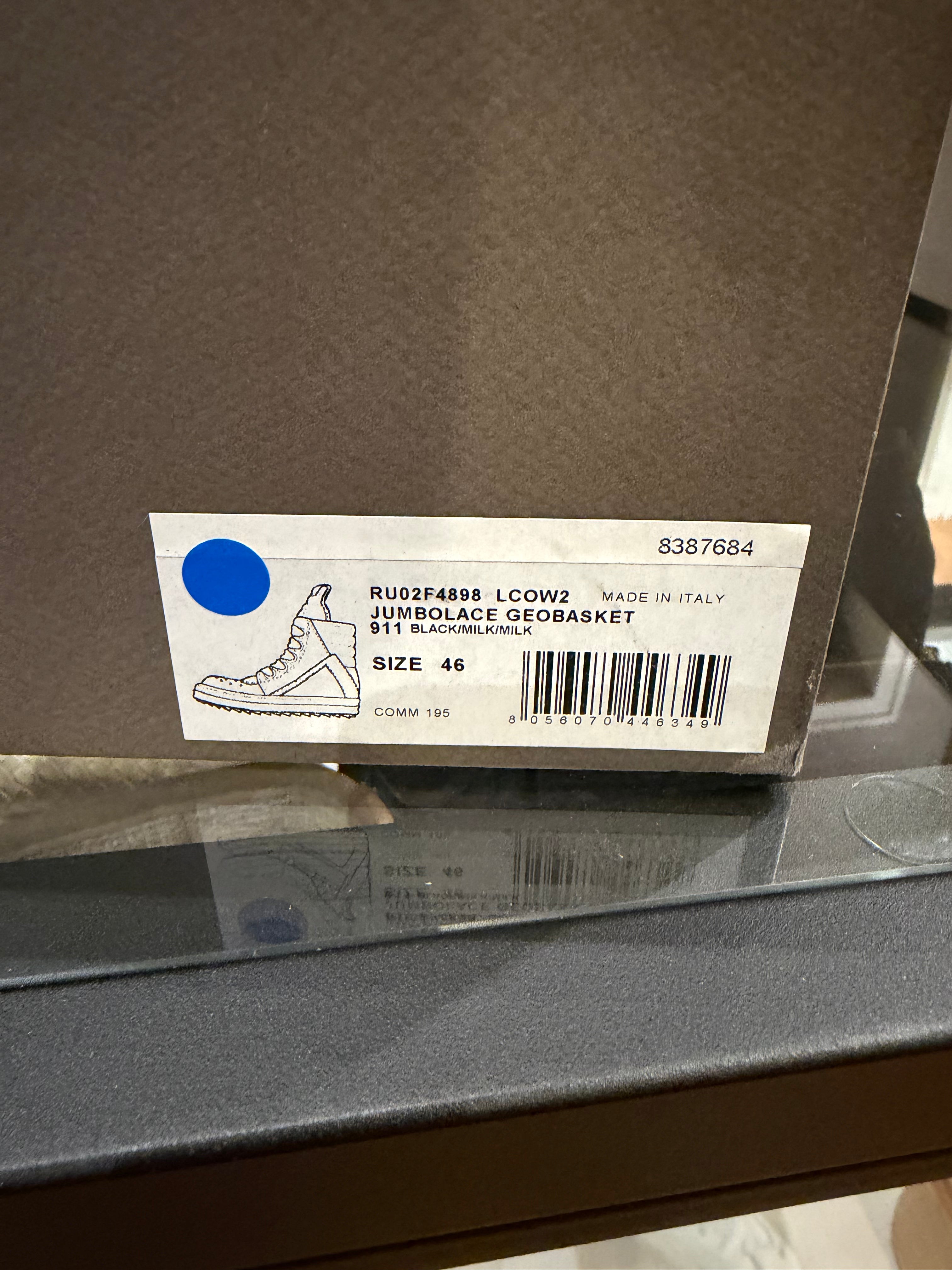 Rick Owens Jumbolace Geobaskets - Black/Milk