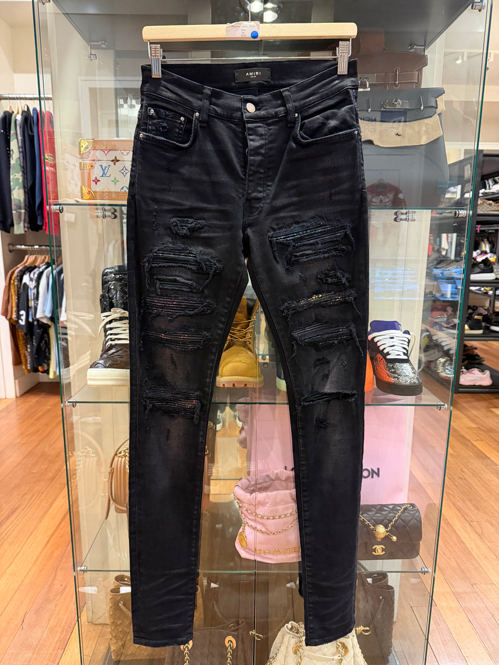 Amiri Rainbow Paisley Thrasher Jeans with Patches